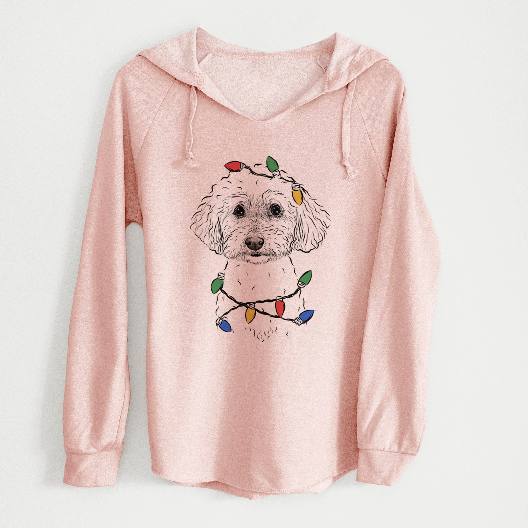 Christmas Lights Stitch the Bichonpoo - Cali Wave Hooded Sweatshirt