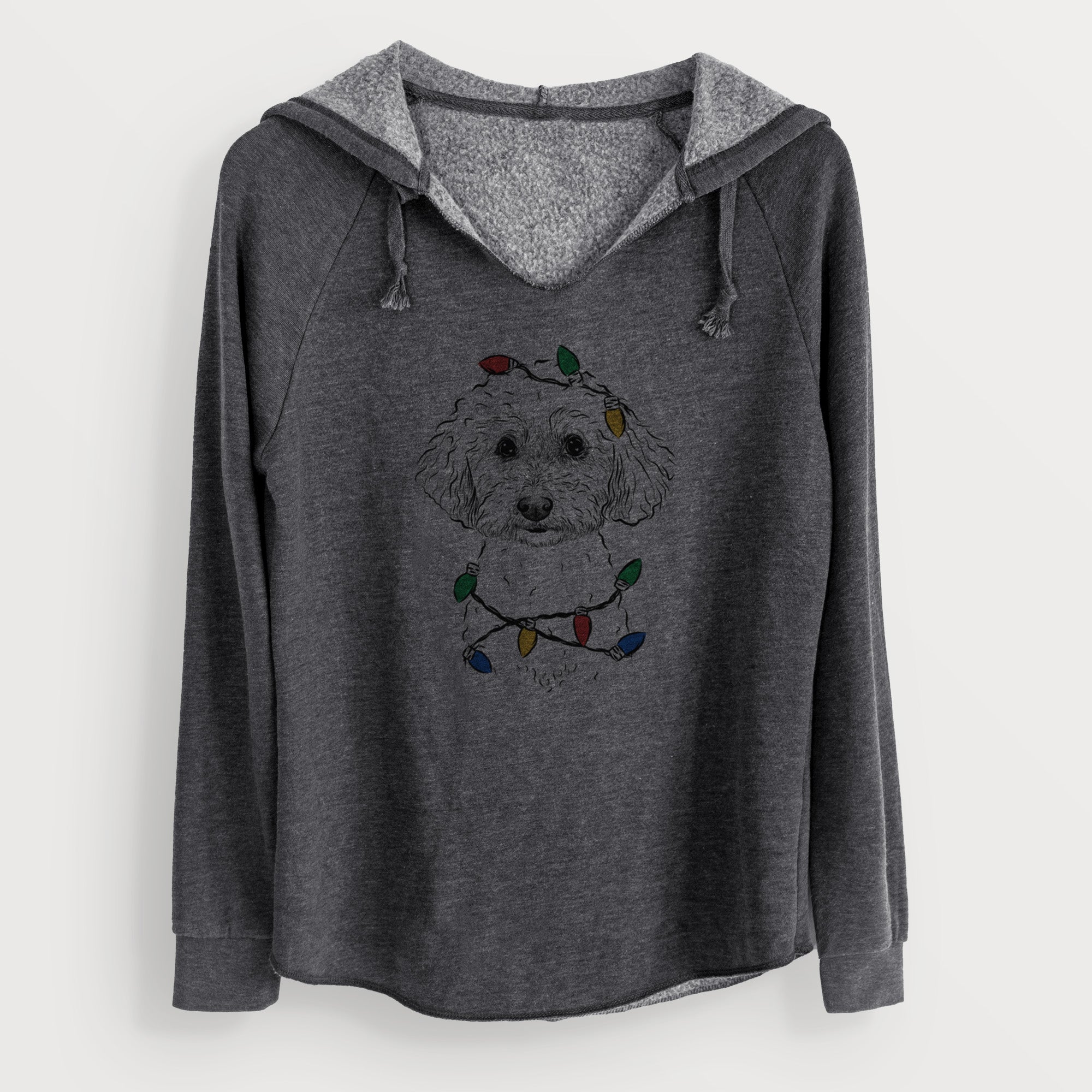 Christmas Lights Stitch the Bichonpoo - Cali Wave Hooded Sweatshirt