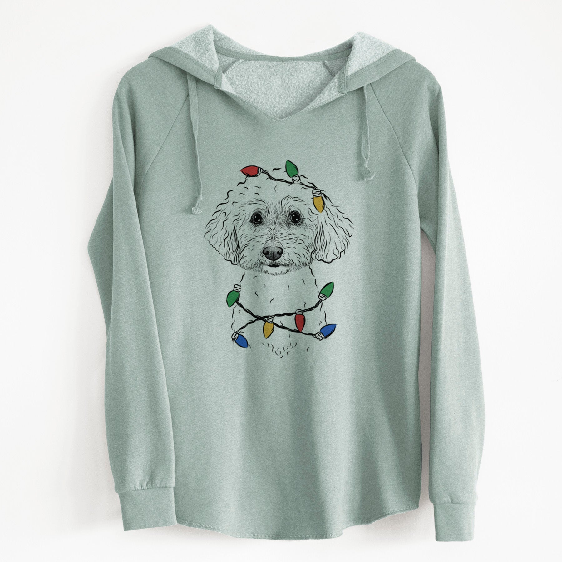 Christmas Lights Stitch the Bichonpoo - Cali Wave Hooded Sweatshirt