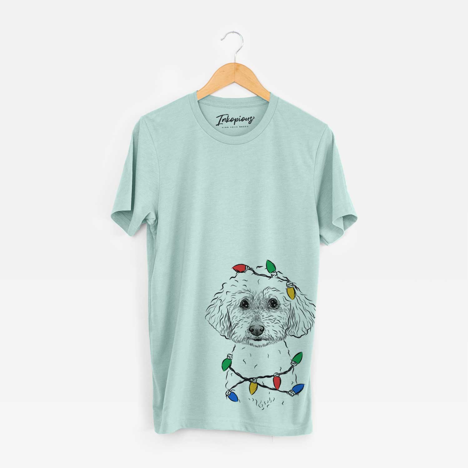 Christmas Lights Stitch the Bichonpoo - Unisex Crewneck