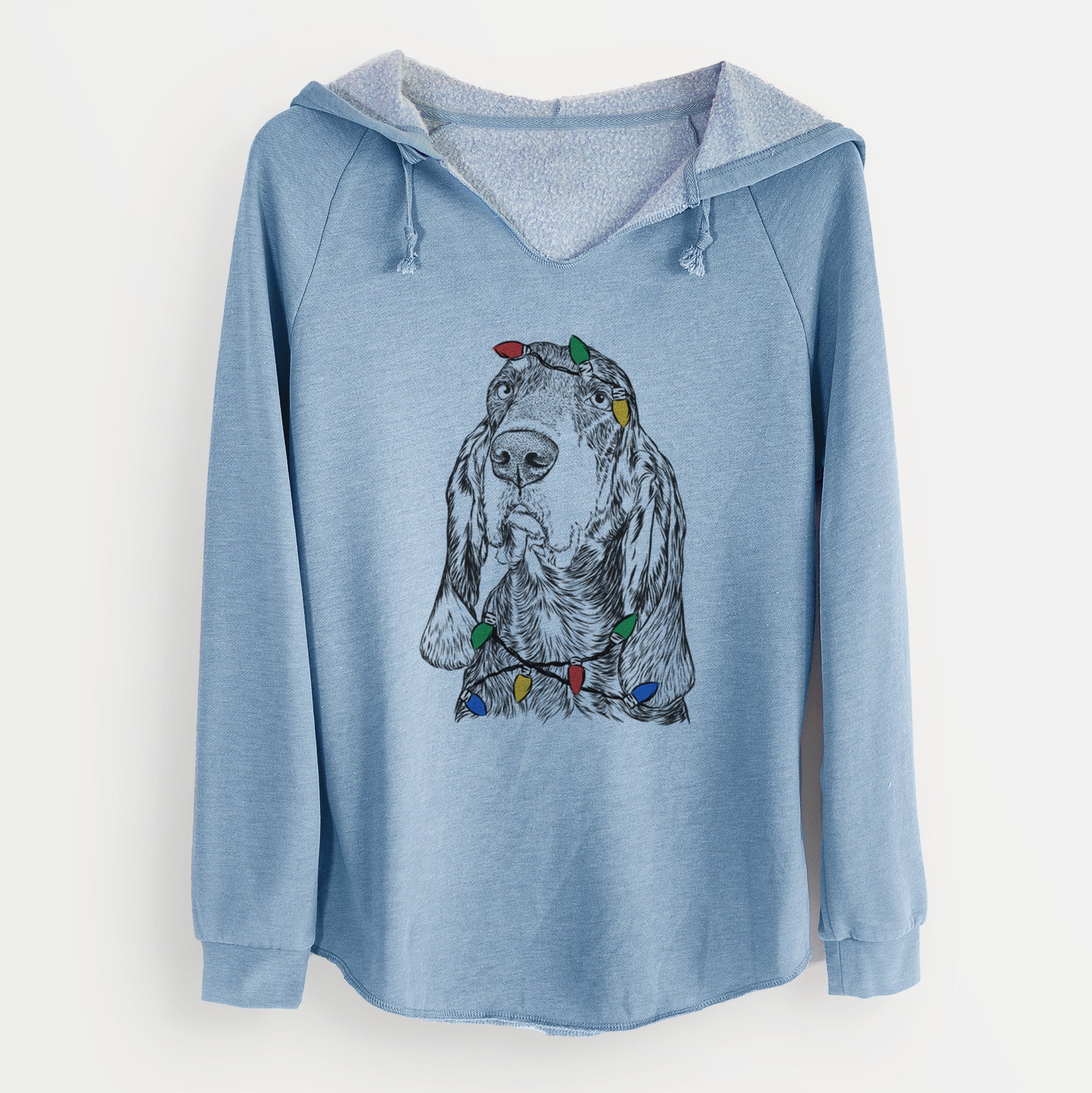 Christmas Lights Stu the Black and Tan Coonhound - Cali Wave Hooded Sweatshirt