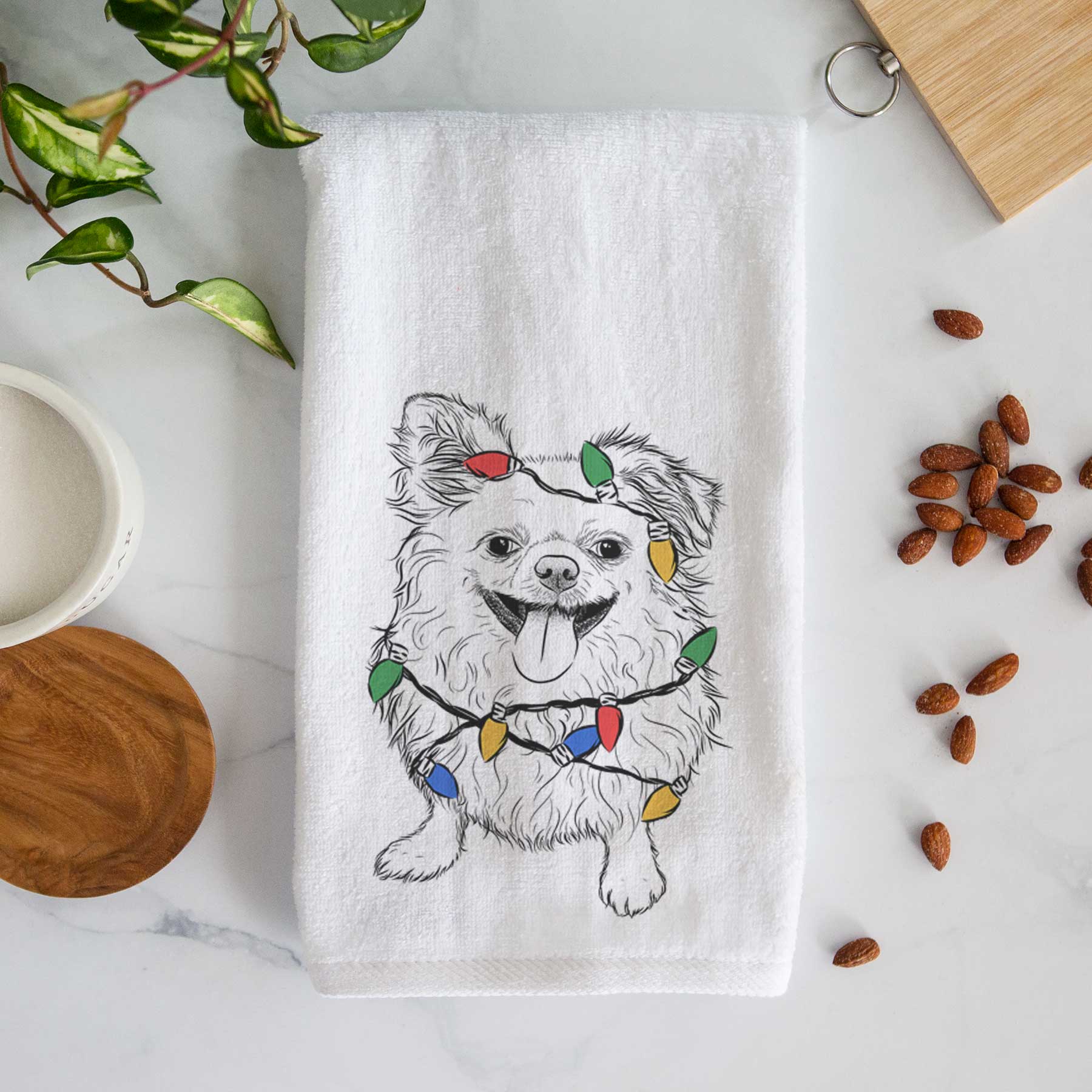 Stuart the Longhaired Chihuahua Decorative Hand Towel