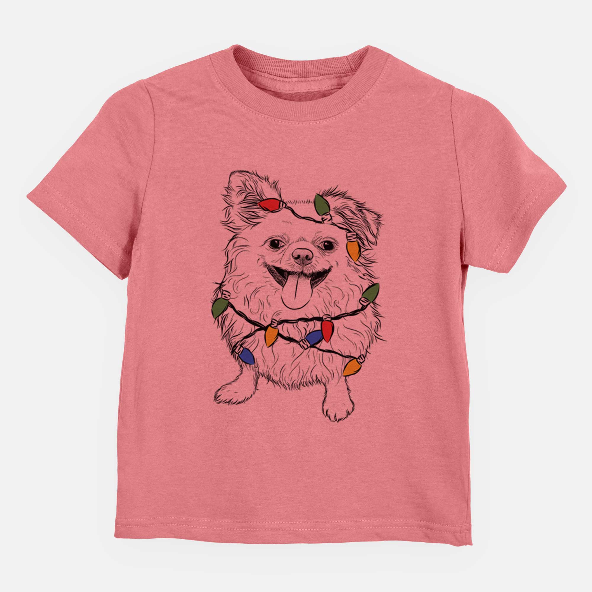 Christmas Lights Stuart the Longhaired Chihuahua - Kids/Youth/Toddler Shirt