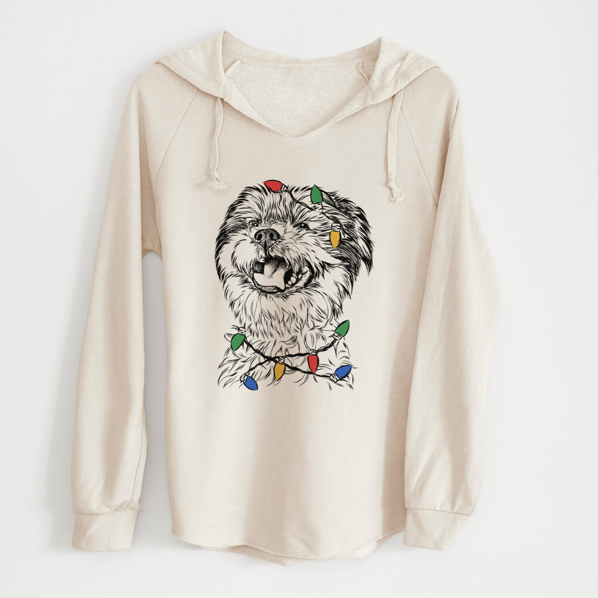 Christmas Lights Sugar the Malshi - Cali Wave Hooded Sweatshirt