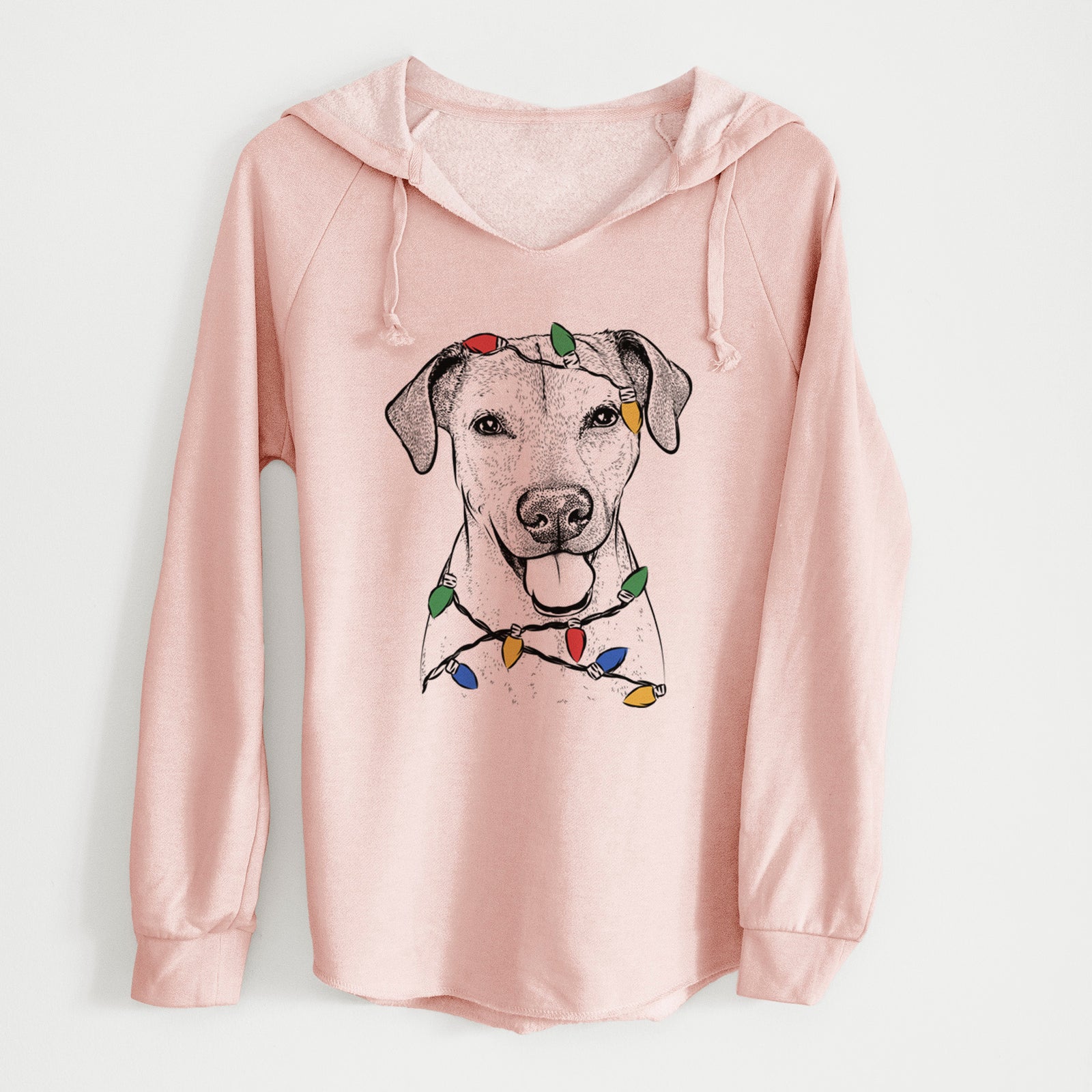 Christmas Lights Sugar the American Staffordshire Mix - Cali Wave Hooded Sweatshirt