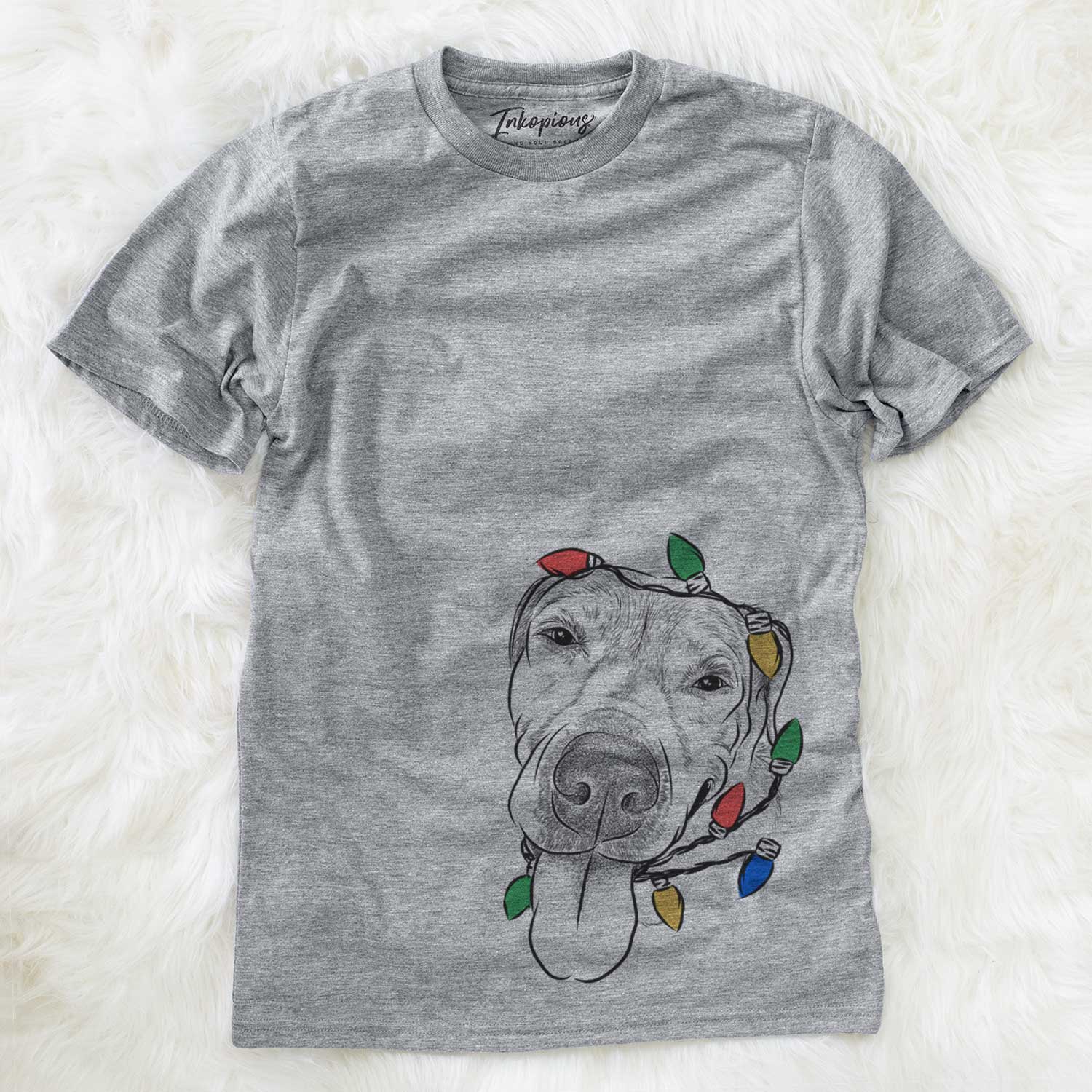 Christmas Lights Sugar the Staffordshire Terrier Mix - Unisex Crewneck