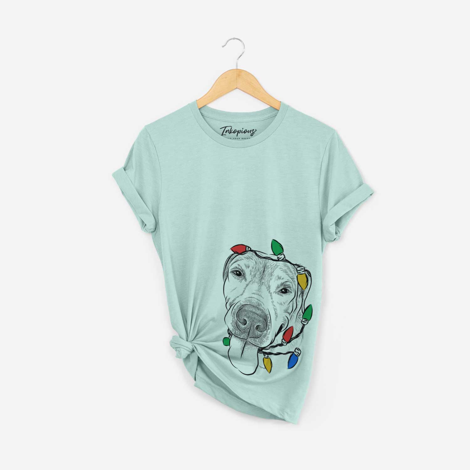 Christmas Lights Sugar the Staffordshire Terrier Mix - Unisex Crewneck