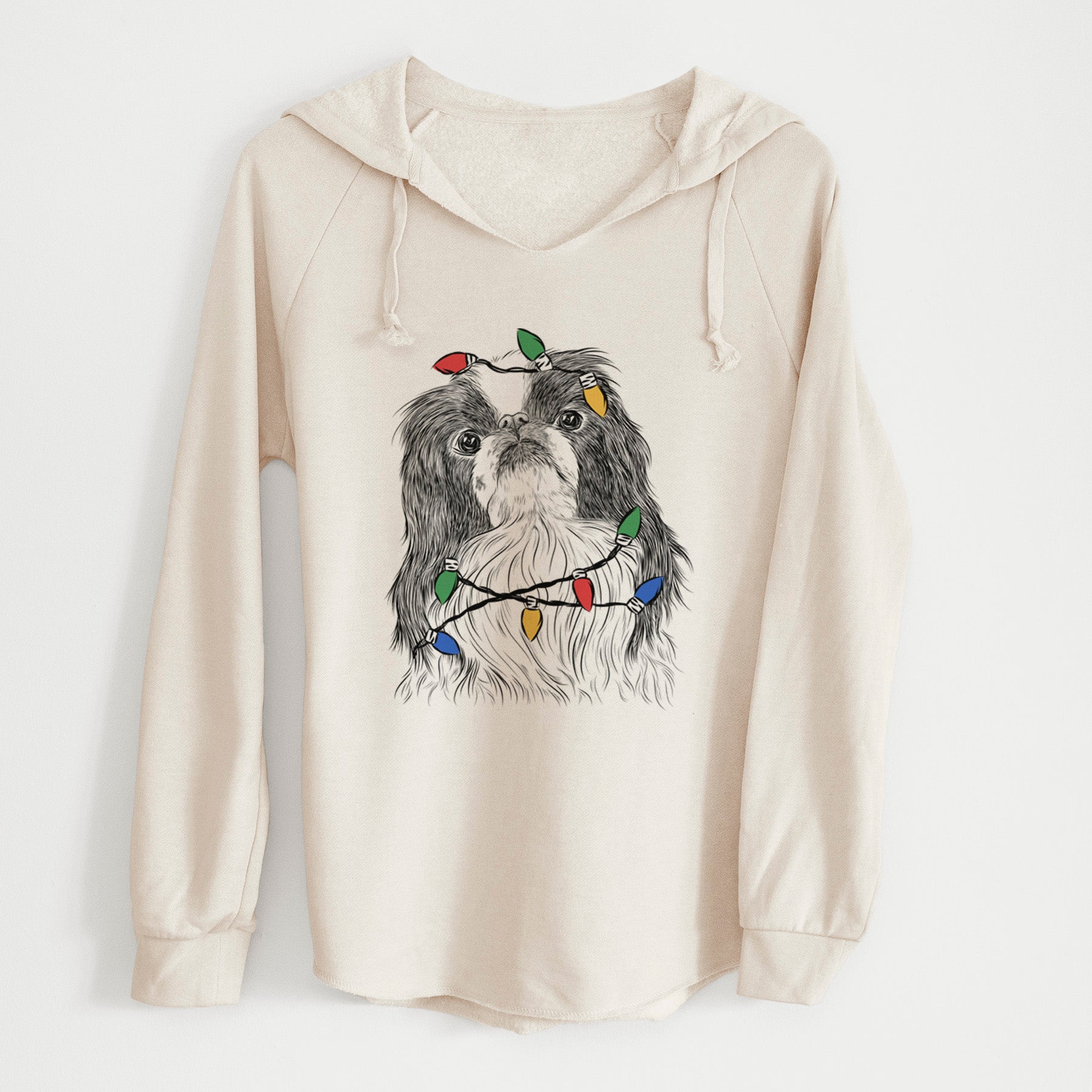 Christmas Lights Suki the Japanese Chin - Cali Wave Hooded Sweatshirt