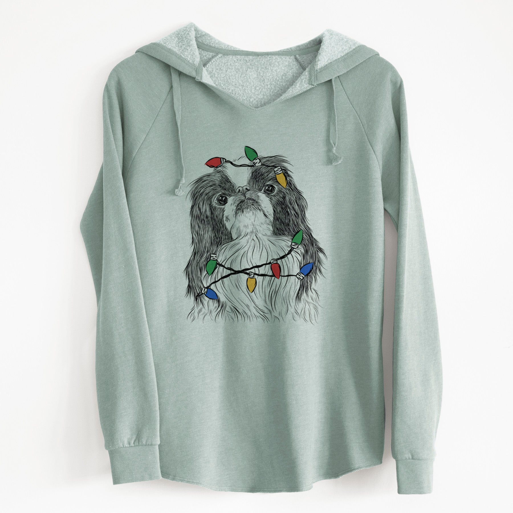 Christmas Lights Suki the Japanese Chin - Cali Wave Hooded Sweatshirt