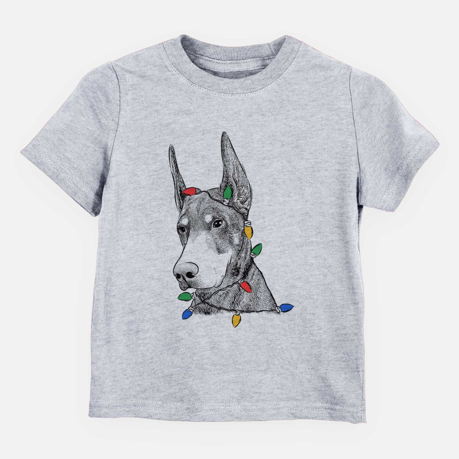 Christmas Lights Sunny the Doberman Pinscher - Kids/Youth/Toddler Shirt