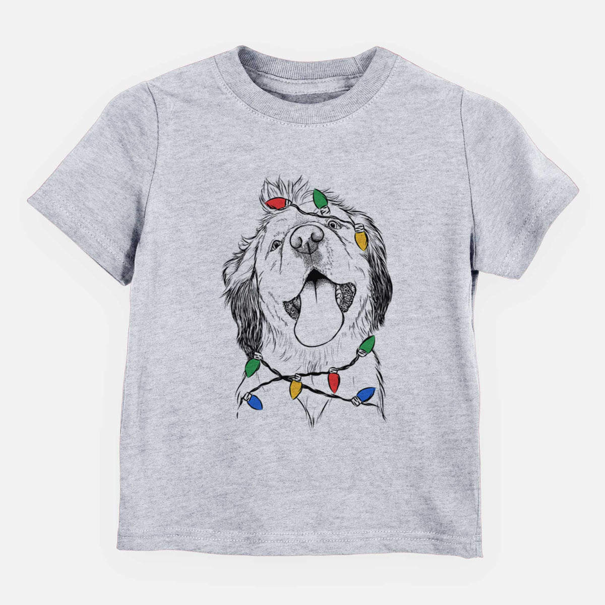 Christmas Lights Sven the Double Merle Spaniel Aussie Mix - Kids/Youth/Toddler Shirt