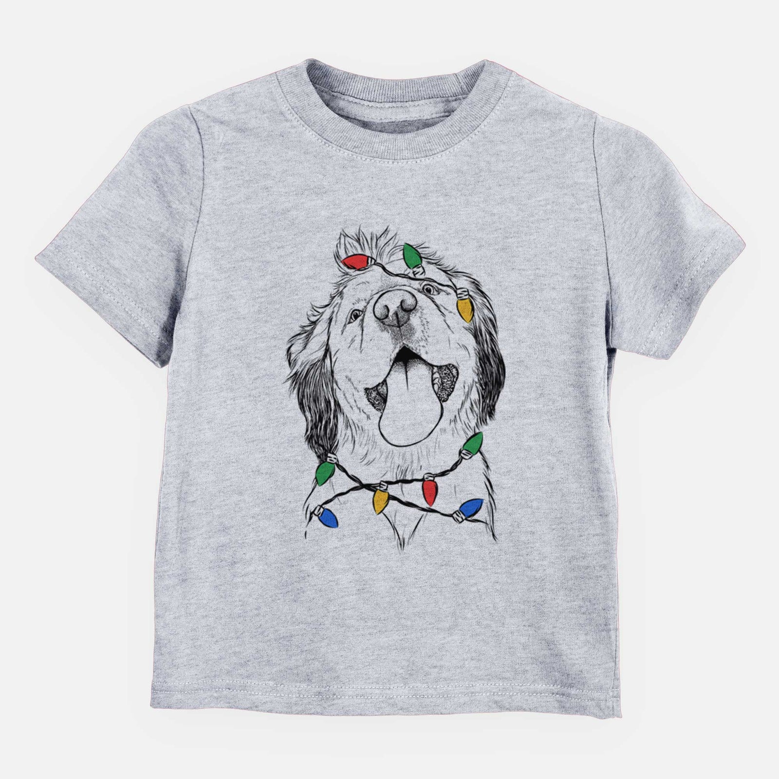 Christmas Lights Sven the Double Merle Spaniel Aussie Mix - Kids/Youth/Toddler Shirt