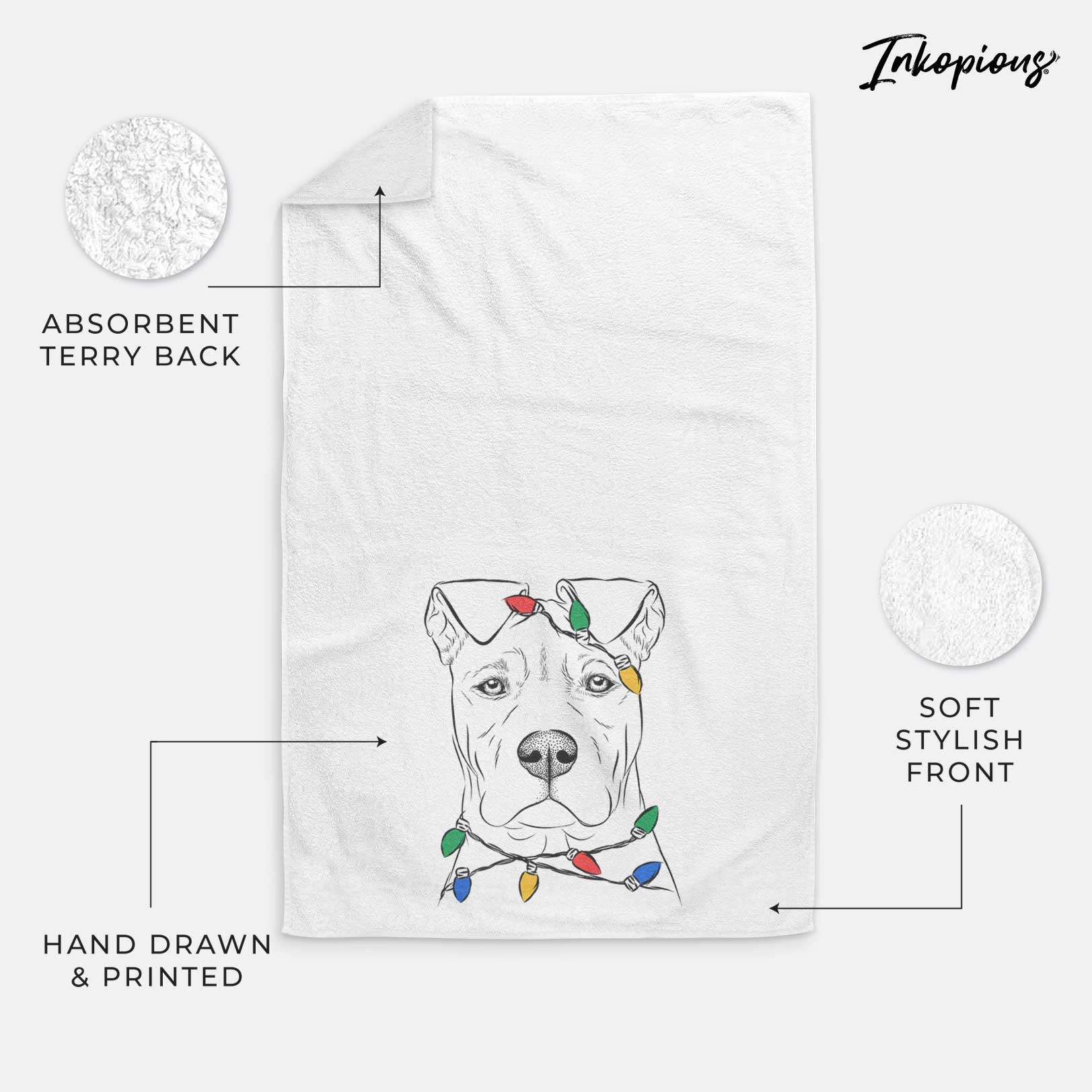 Sweet Finn the Mixed Breed Decorative Hand Towel