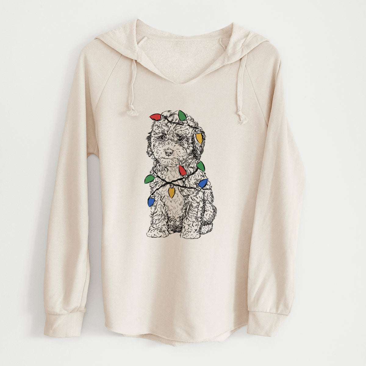 Christmas Lights Sweet Tea the Mini Doodle - Cali Wave Hooded Sweatshirt