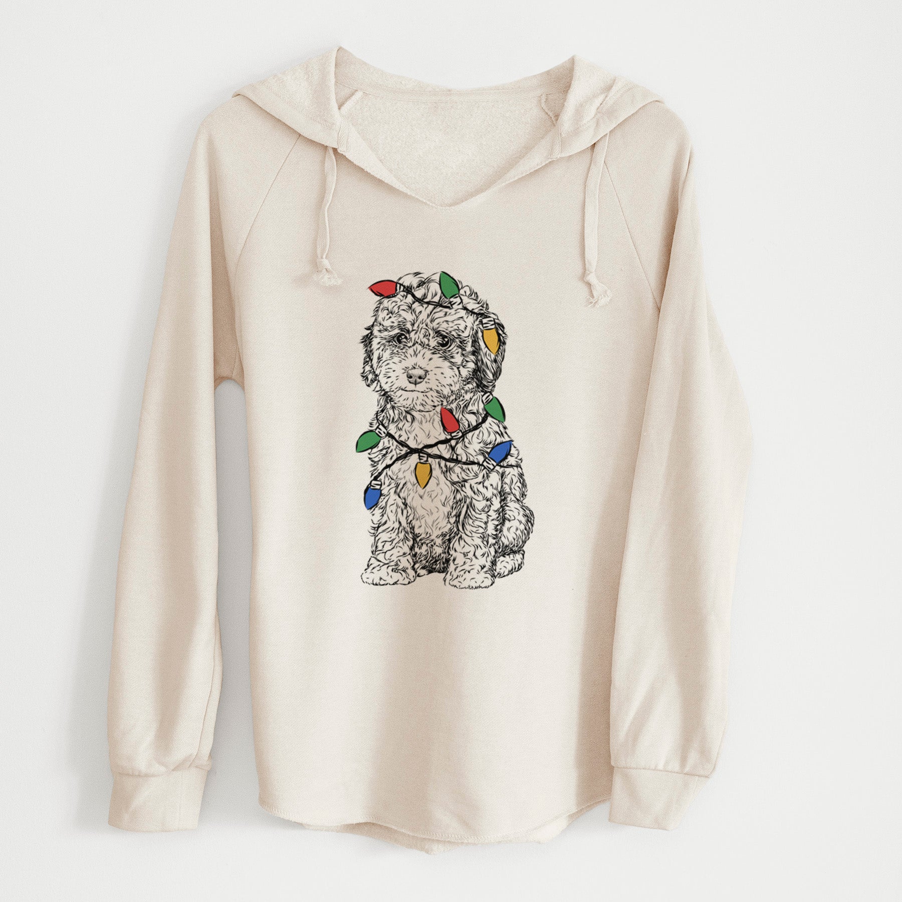 Christmas Lights Sweet Tea the Mini Doodle - Cali Wave Hooded Sweatshirt