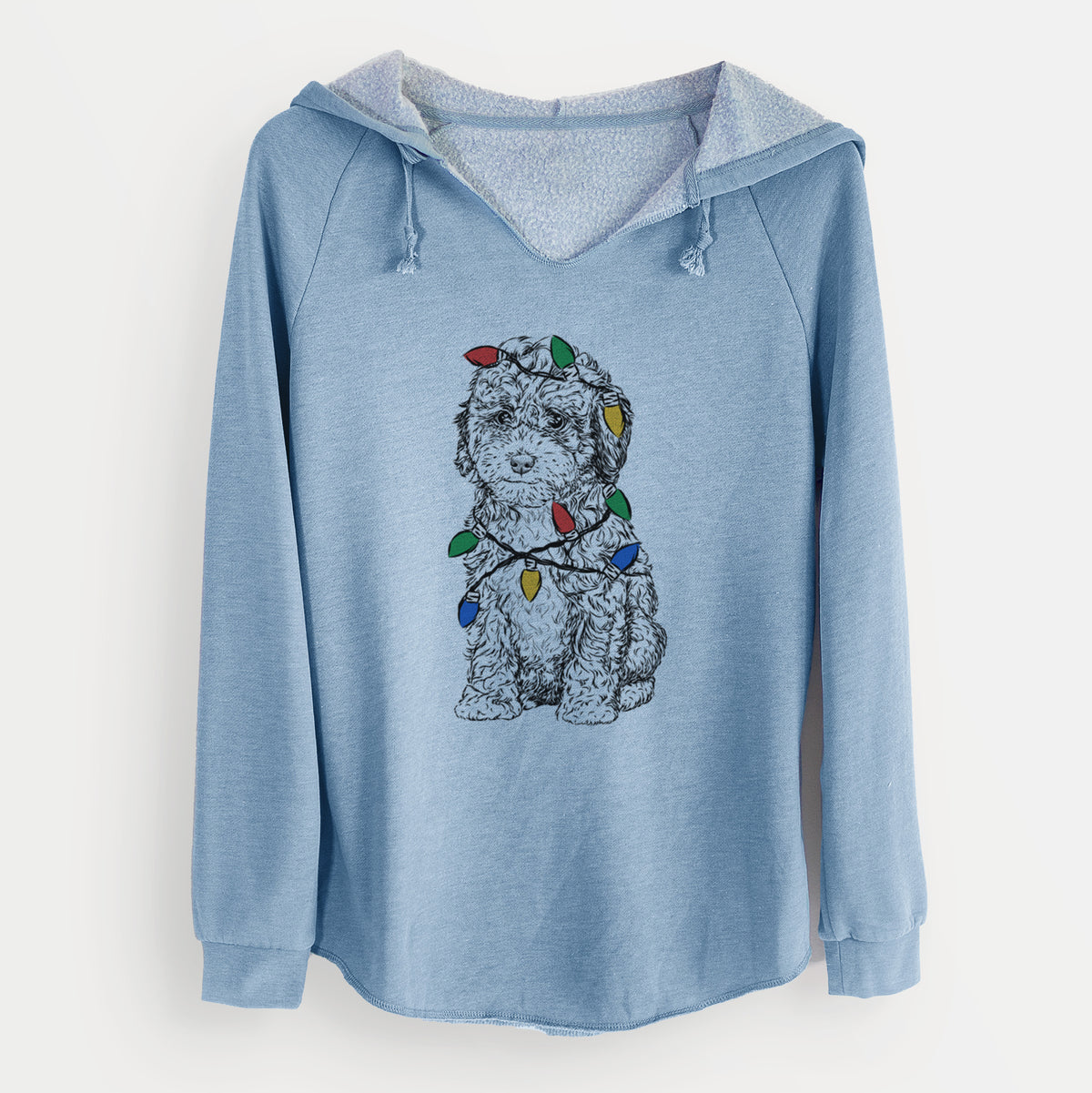 Christmas Lights Sweet Tea the Mini Doodle - Cali Wave Hooded Sweatshirt