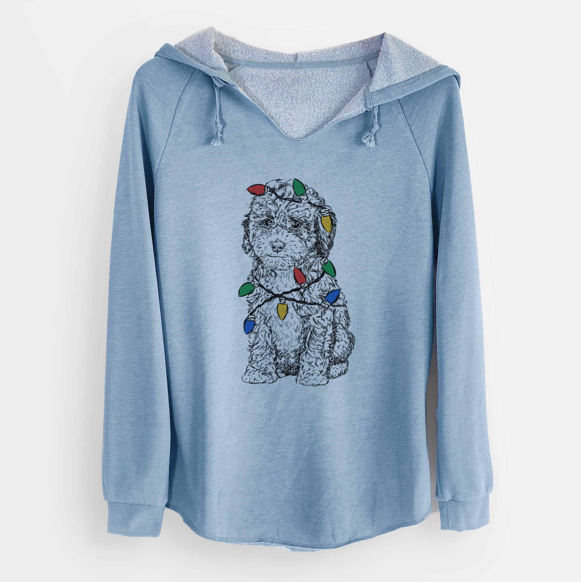 Christmas Lights Sweet Tea the Mini Doodle - Cali Wave Hooded Sweatshirt