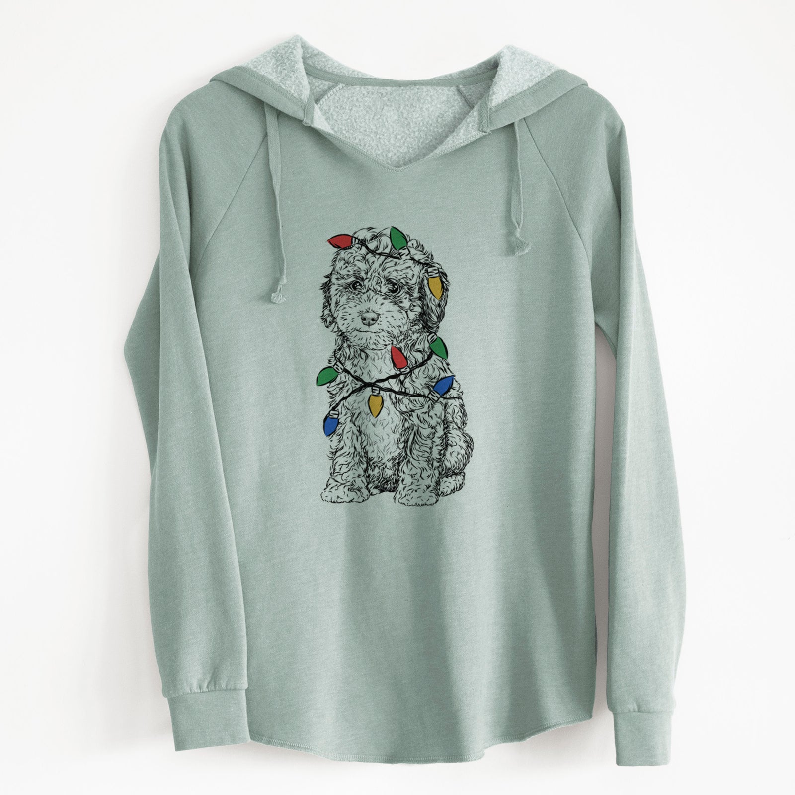 Christmas Lights Sweet Tea the Mini Doodle - Cali Wave Hooded Sweatshirt