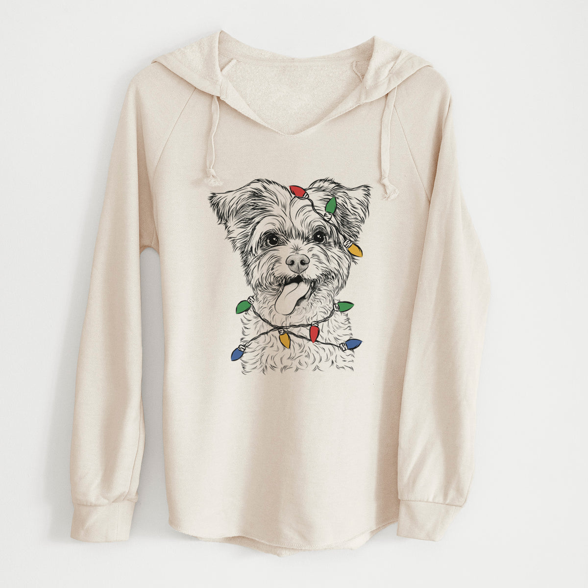 Christmas Lights Sweetie the Terrier Mix - Cali Wave Hooded Sweatshirt