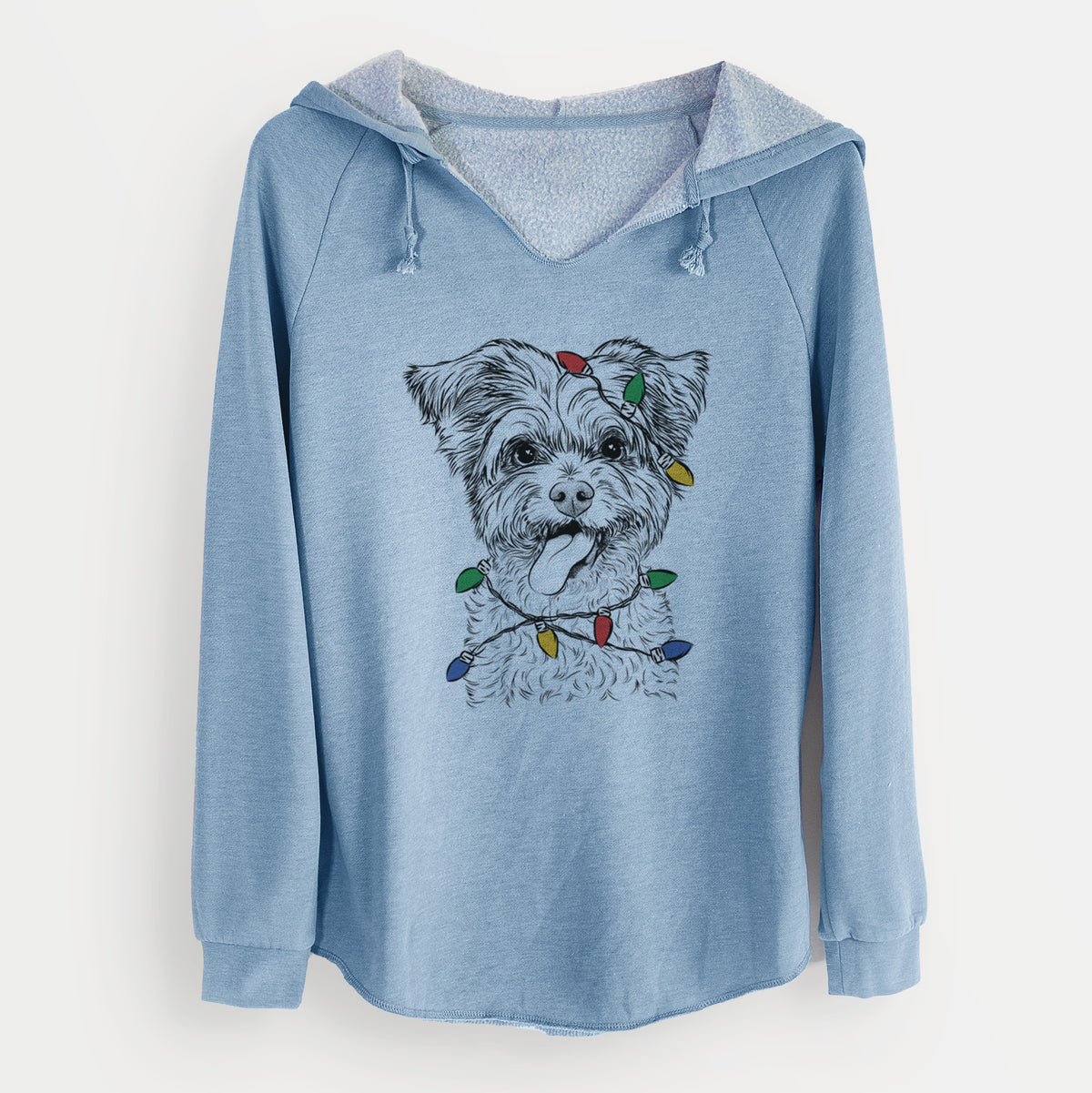 Christmas Lights Sweetie the Terrier Mix - Cali Wave Hooded Sweatshirt
