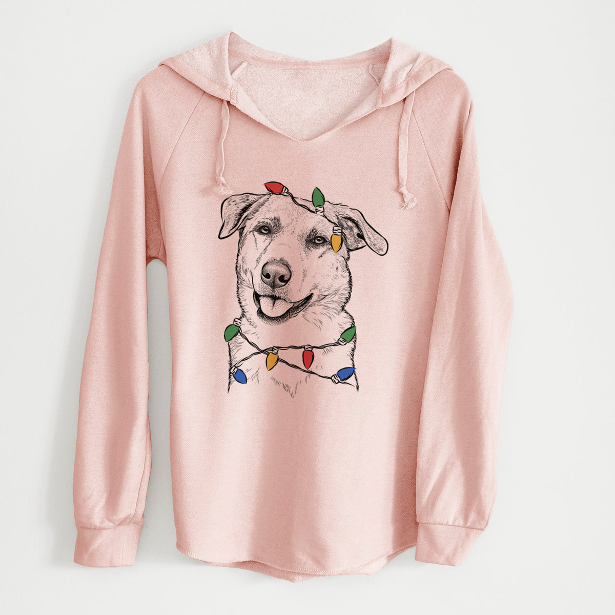 Christmas Lights Sydney the Great Pyrenees Australian Shepherd Mix - Cali Wave Hooded Sweatshirt