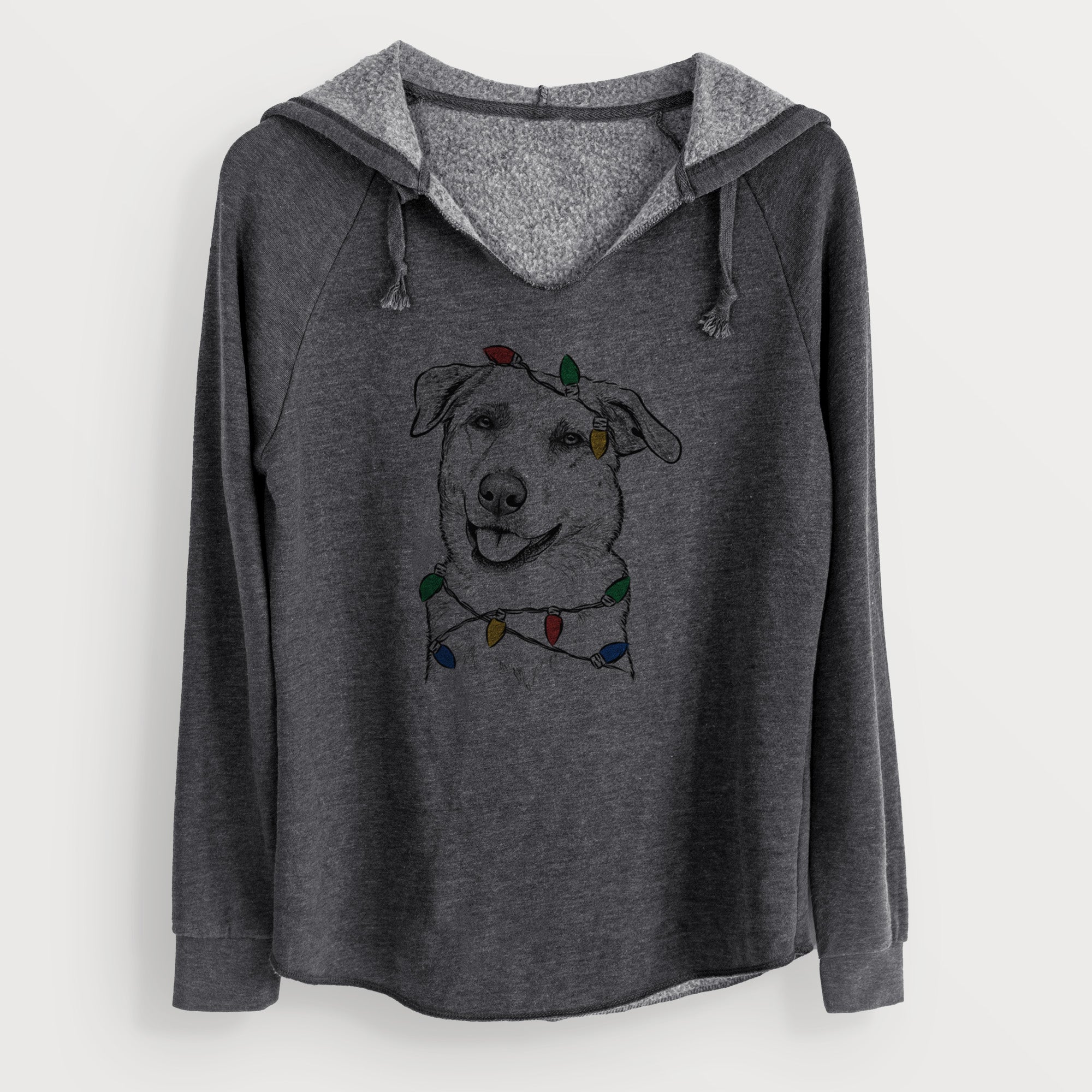 Christmas Lights Sydney the Great Pyrenees Australian Shepherd Mix - Cali Wave Hooded Sweatshirt