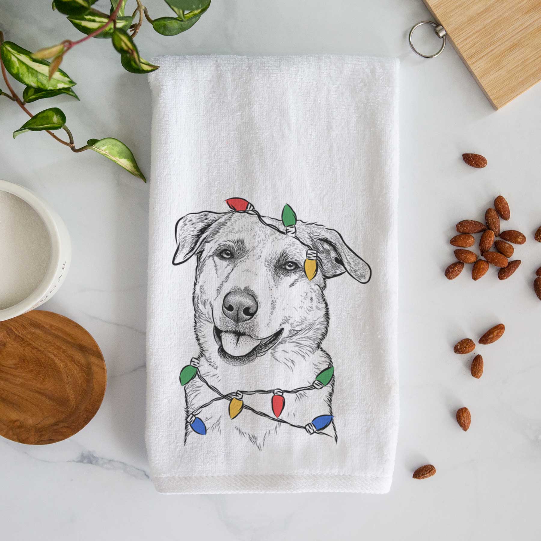 Sydney the Great Pyrenees Australian Shepherd Mix Decorative Hand Towel