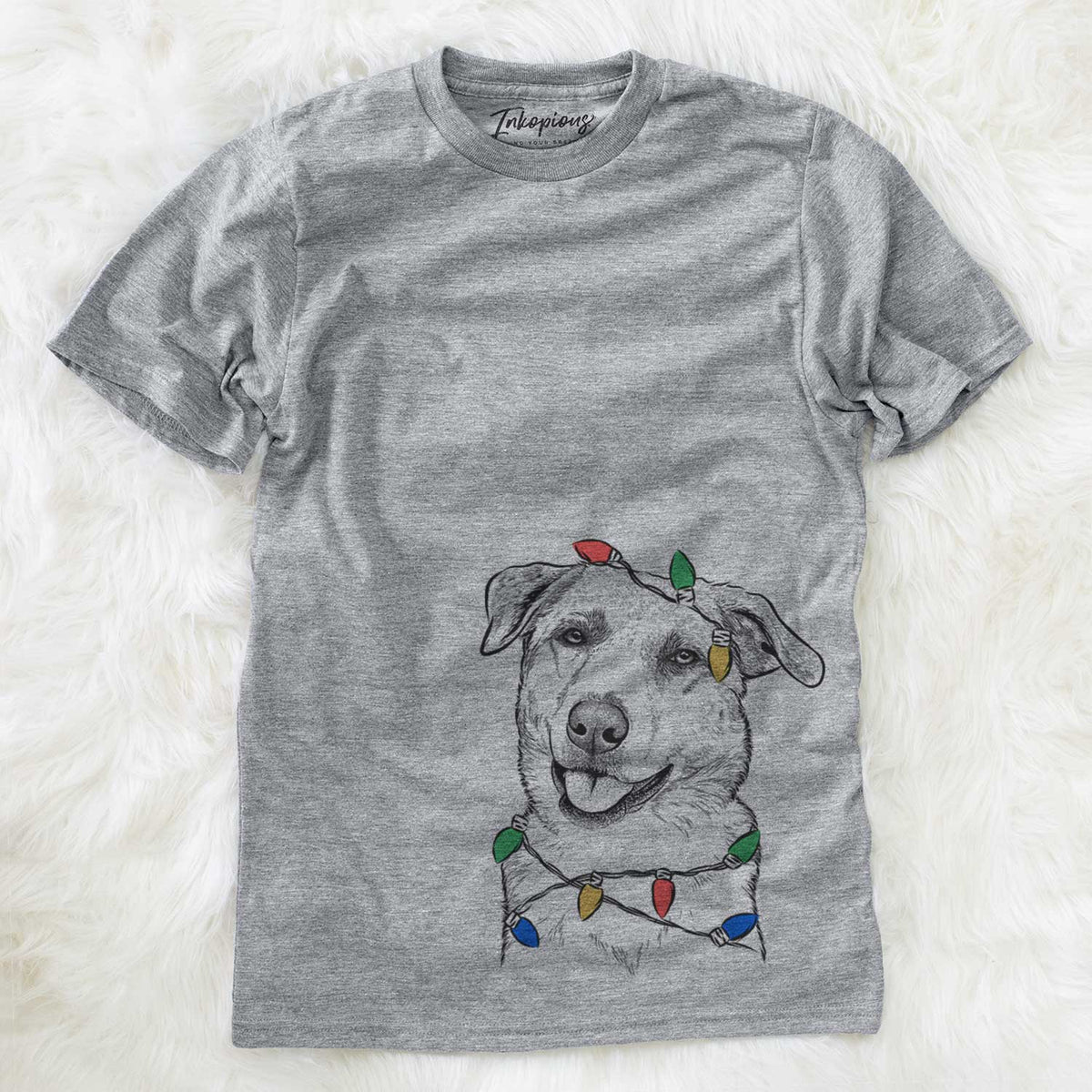Christmas Lights Sydney the Great Pyrenees Australian Shepherd Mix - Unisex Crewneck