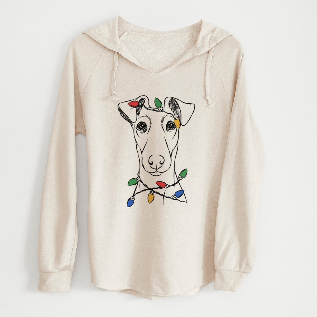 Christmas Lights Tanner the Fox Terrier - Cali Wave Hooded Sweatshirt