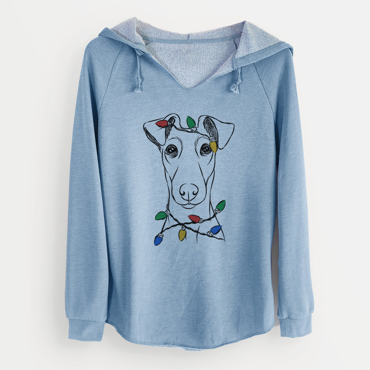 Christmas Lights Tanner the Fox Terrier - Cali Wave Hooded Sweatshirt