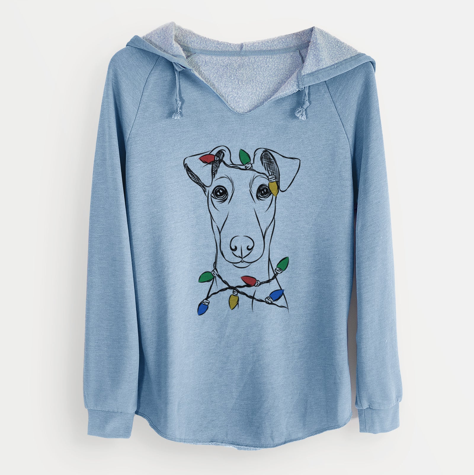 Christmas Lights Tanner the Fox Terrier - Cali Wave Hooded Sweatshirt