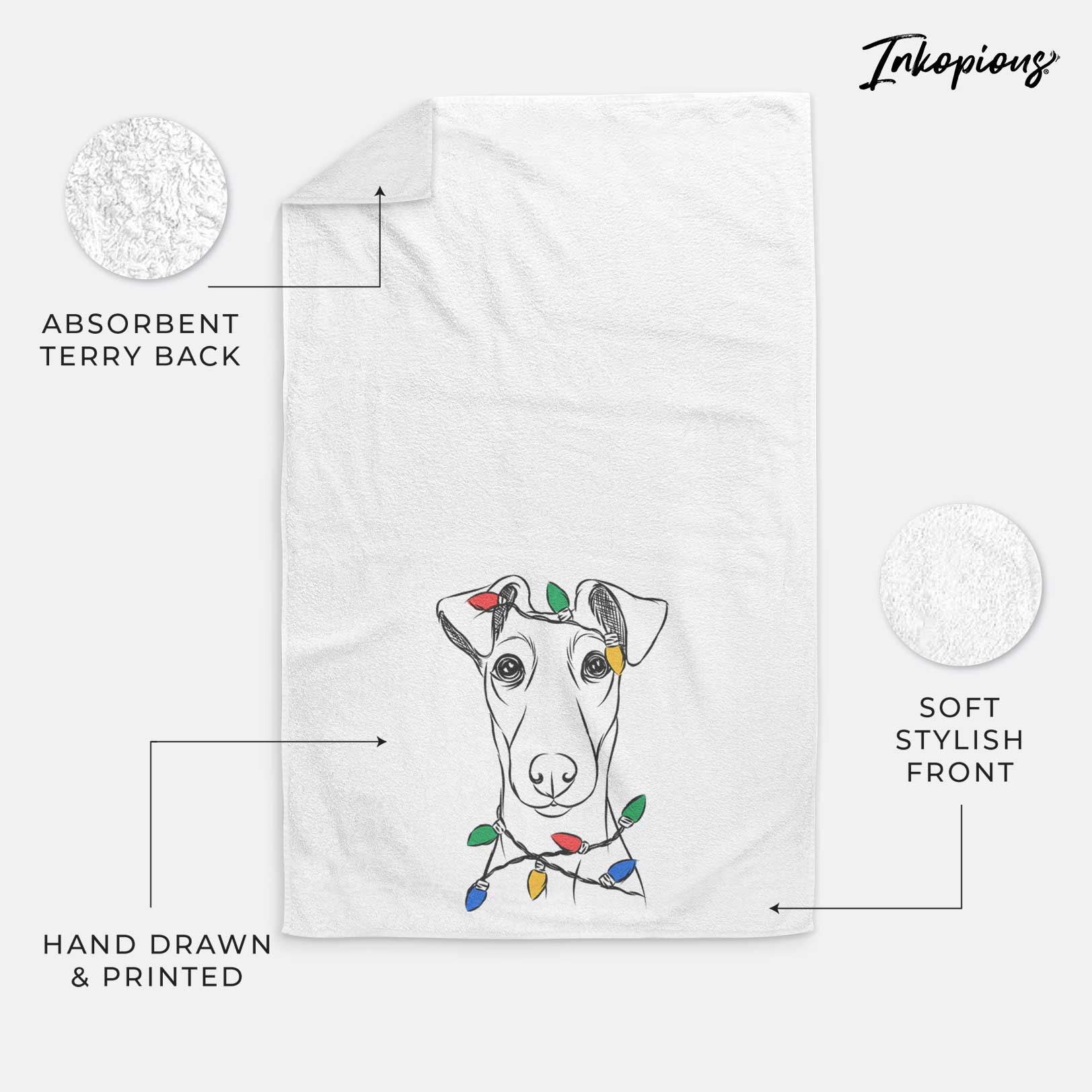 Tanner the Fox Terrier Decorative Hand Towel