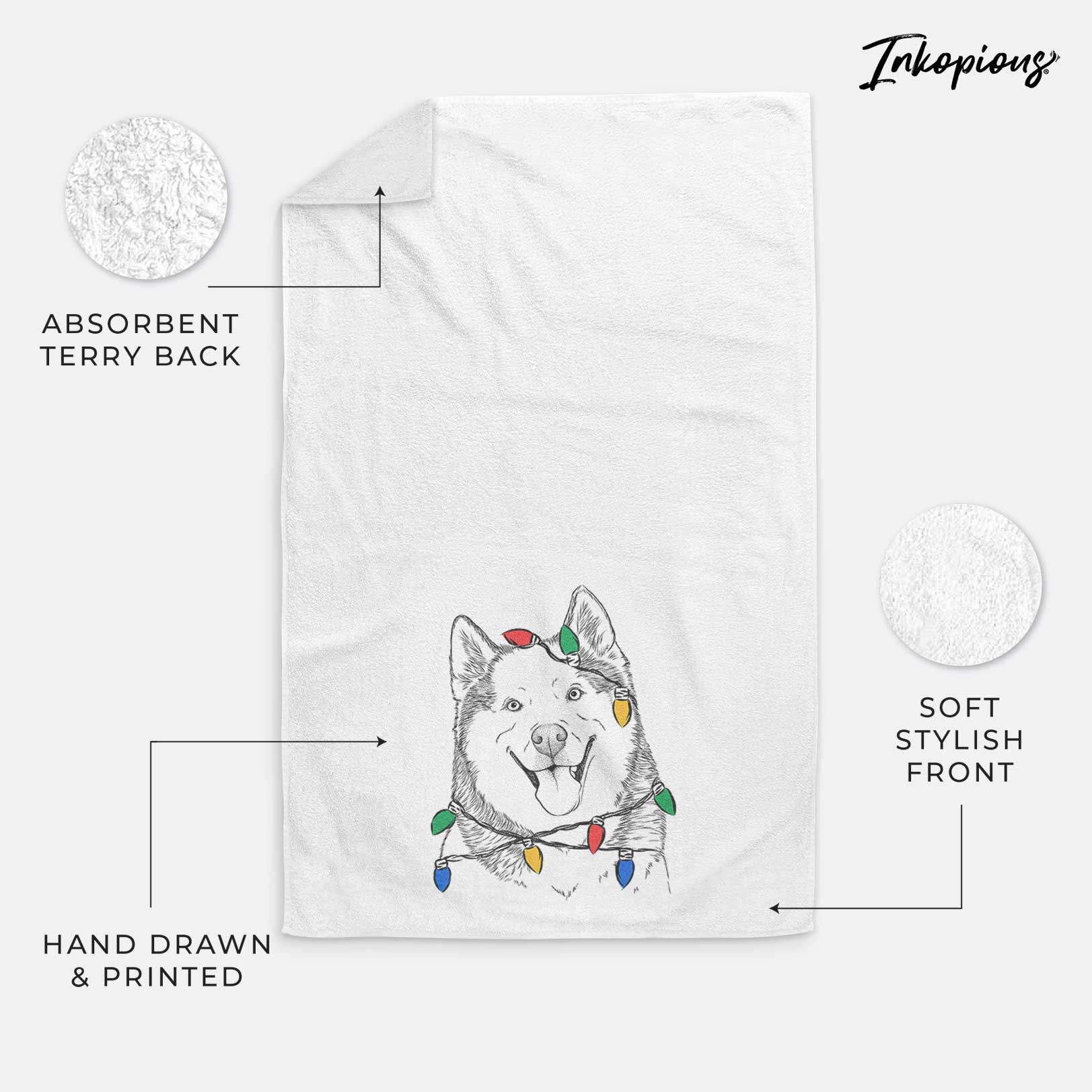 Teak the Siberian Husky Decorative Hand Towel