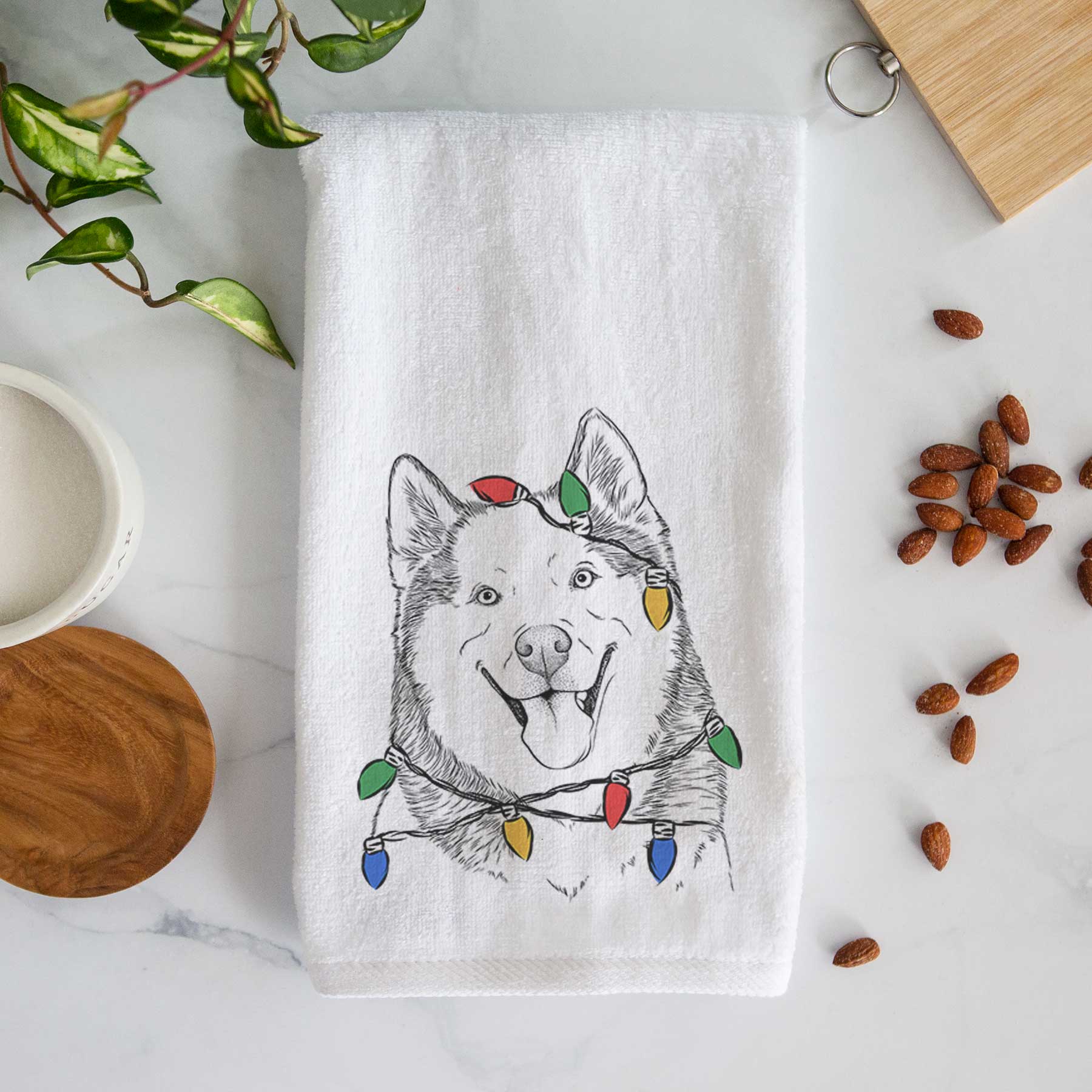 Teak the Siberian Husky Decorative Hand Towel