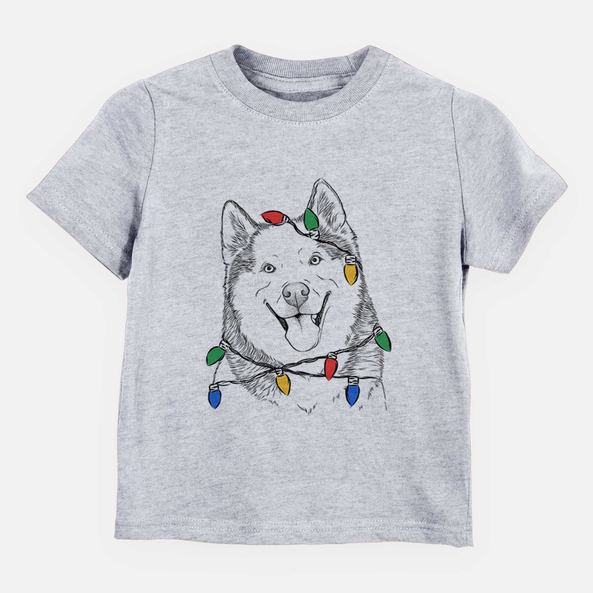 Christmas Lights Teak the Siberian Husky - Kids/Youth/Toddler Shirt