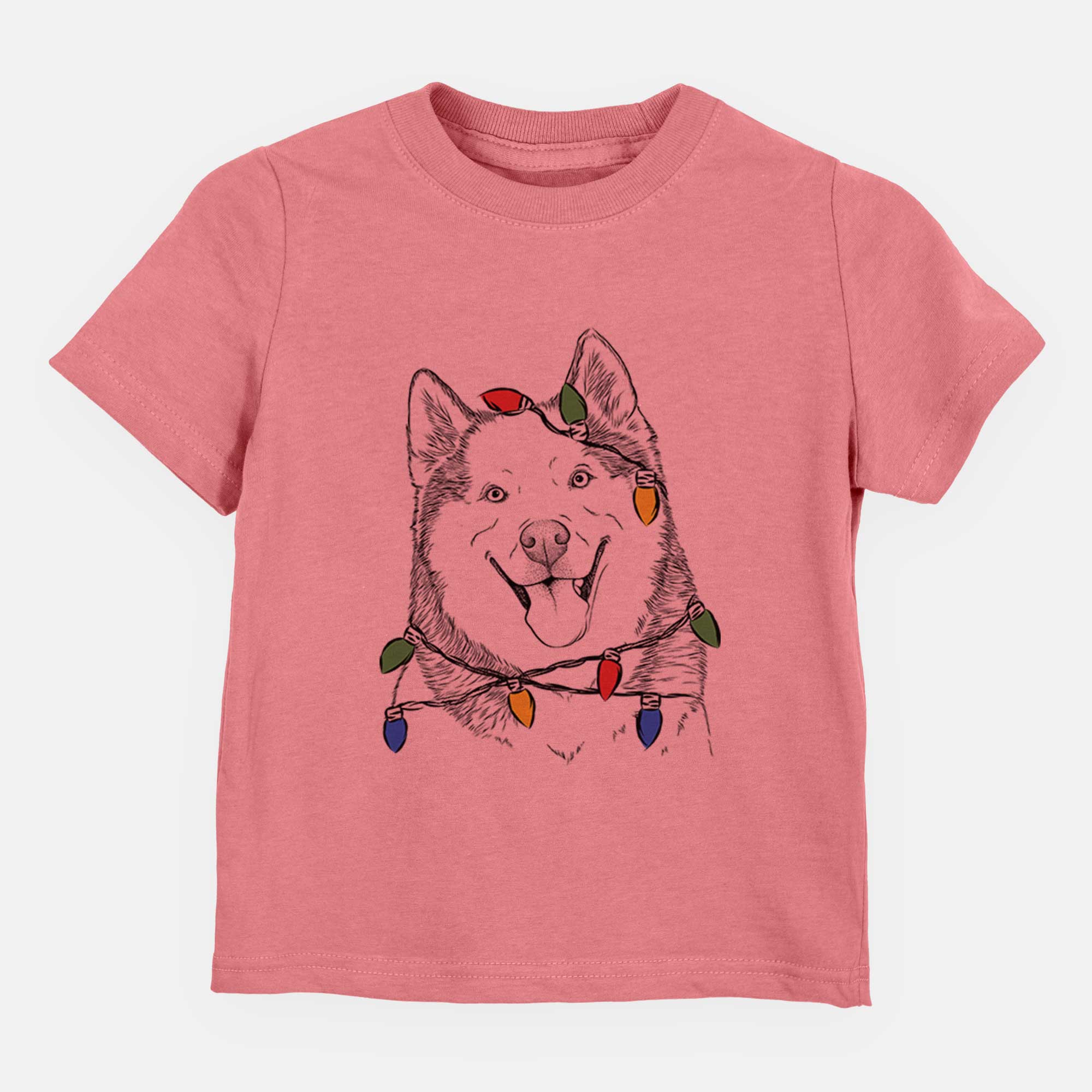 Christmas Lights Teak the Siberian Husky - Kids/Youth/Toddler Shirt