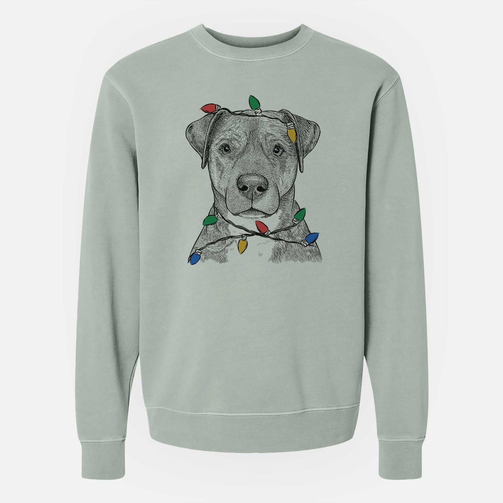 Christmas Lights TedE the Mixed Breed - Unisex Pigment Dyed Crew Sweatshirt