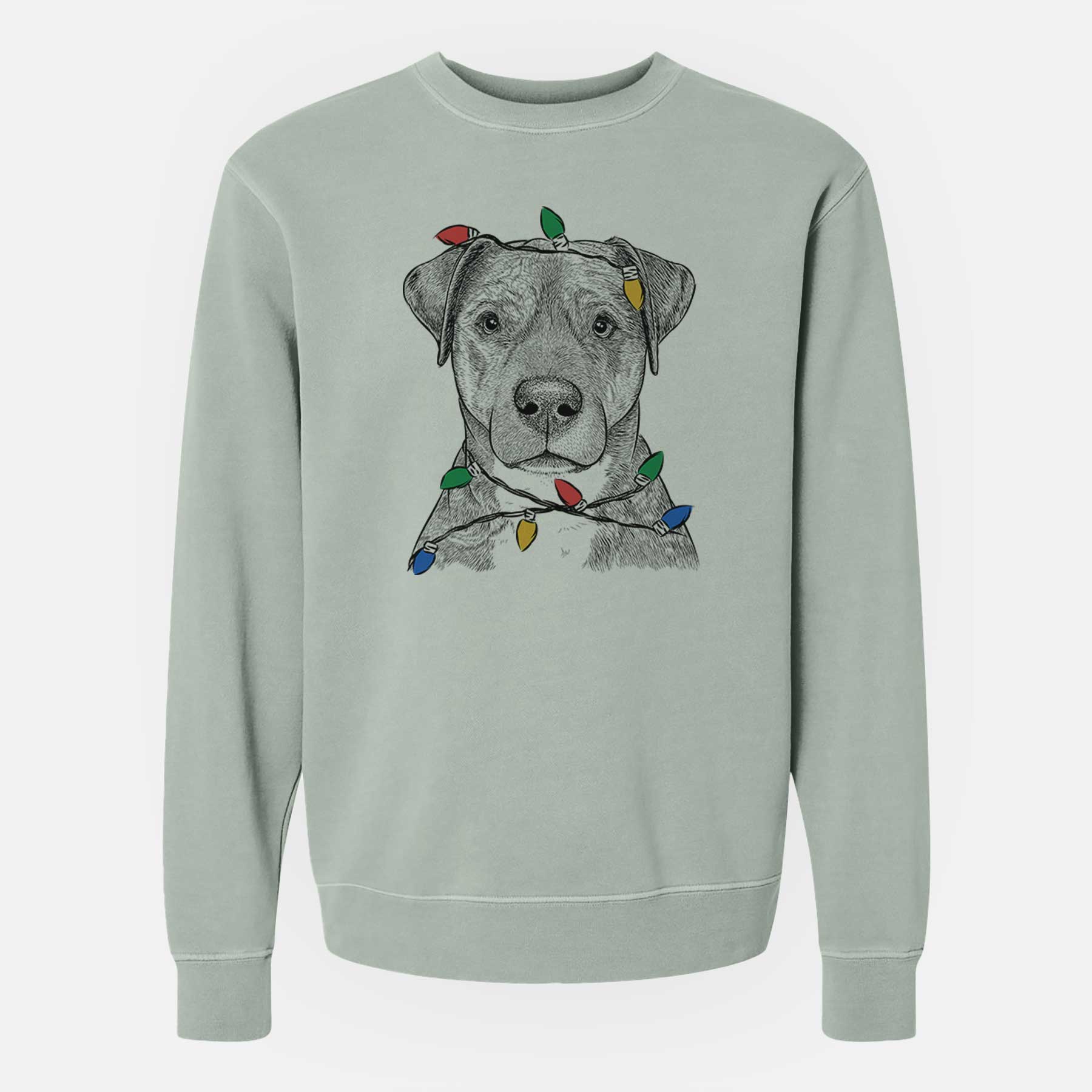 Christmas Lights TedE the Mixed Breed - Unisex Pigment Dyed Crew Sweatshirt