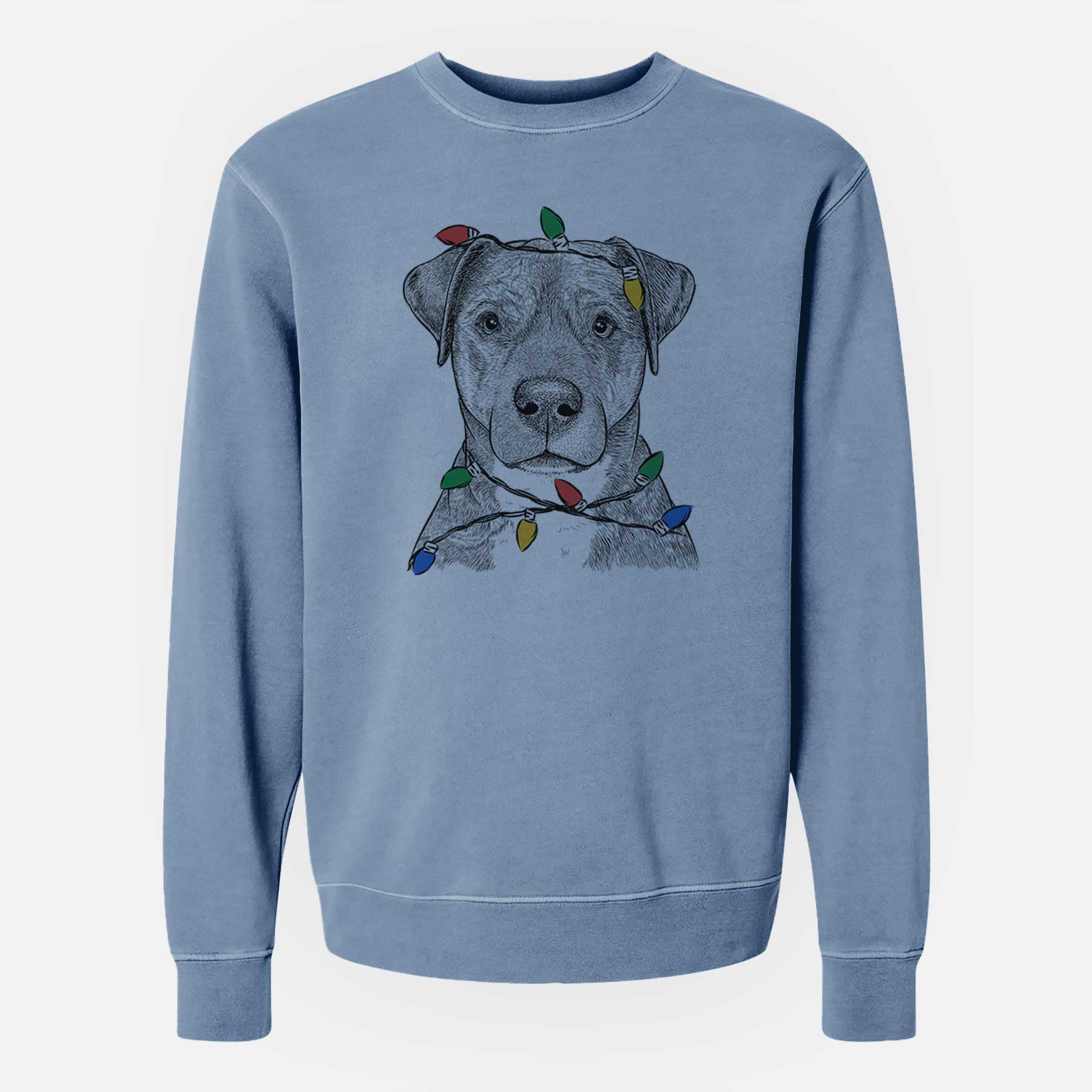 Christmas Lights TedE the Mixed Breed - Unisex Pigment Dyed Crew Sweatshirt