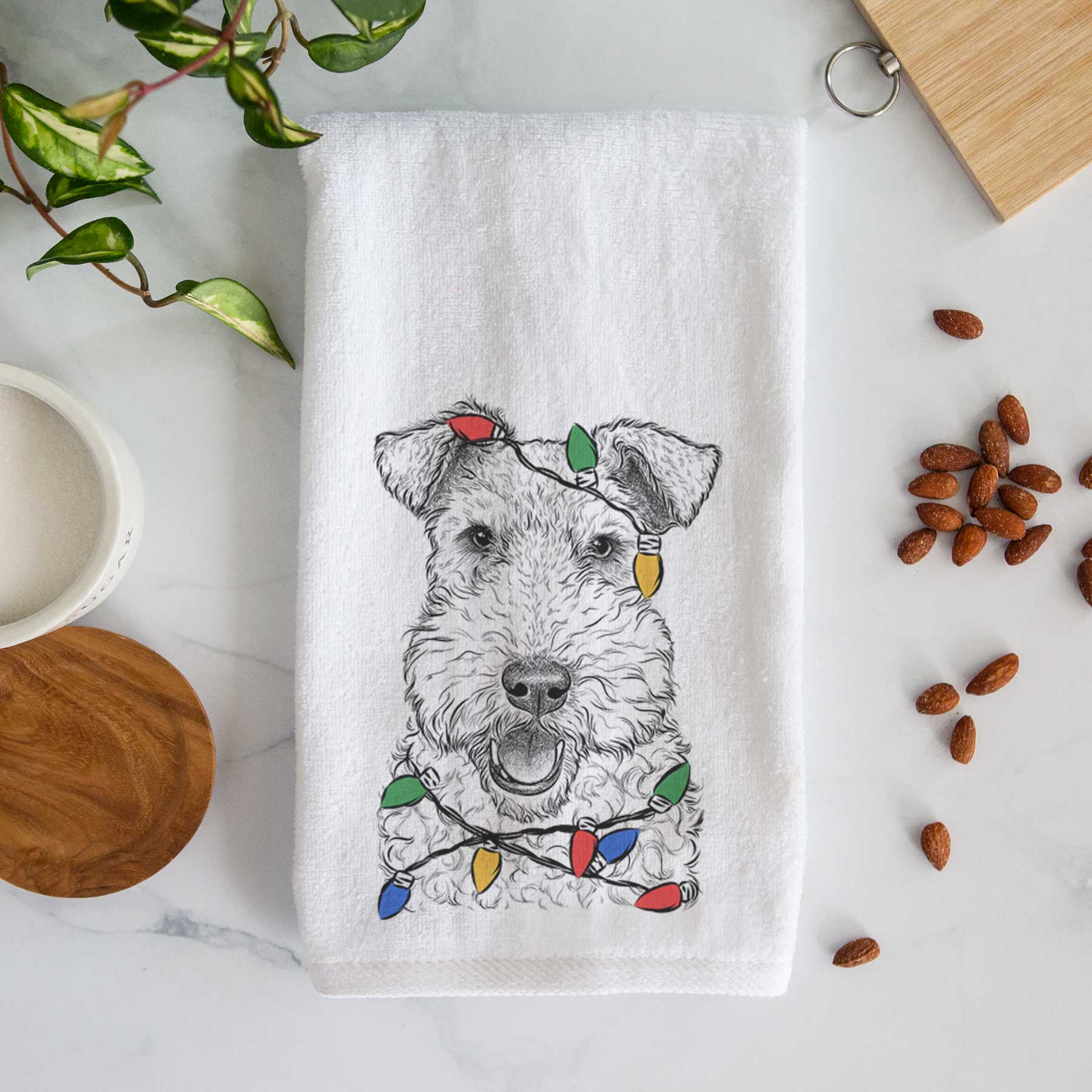 Ted the Wire Fox Terrier Decorative Hand Towel