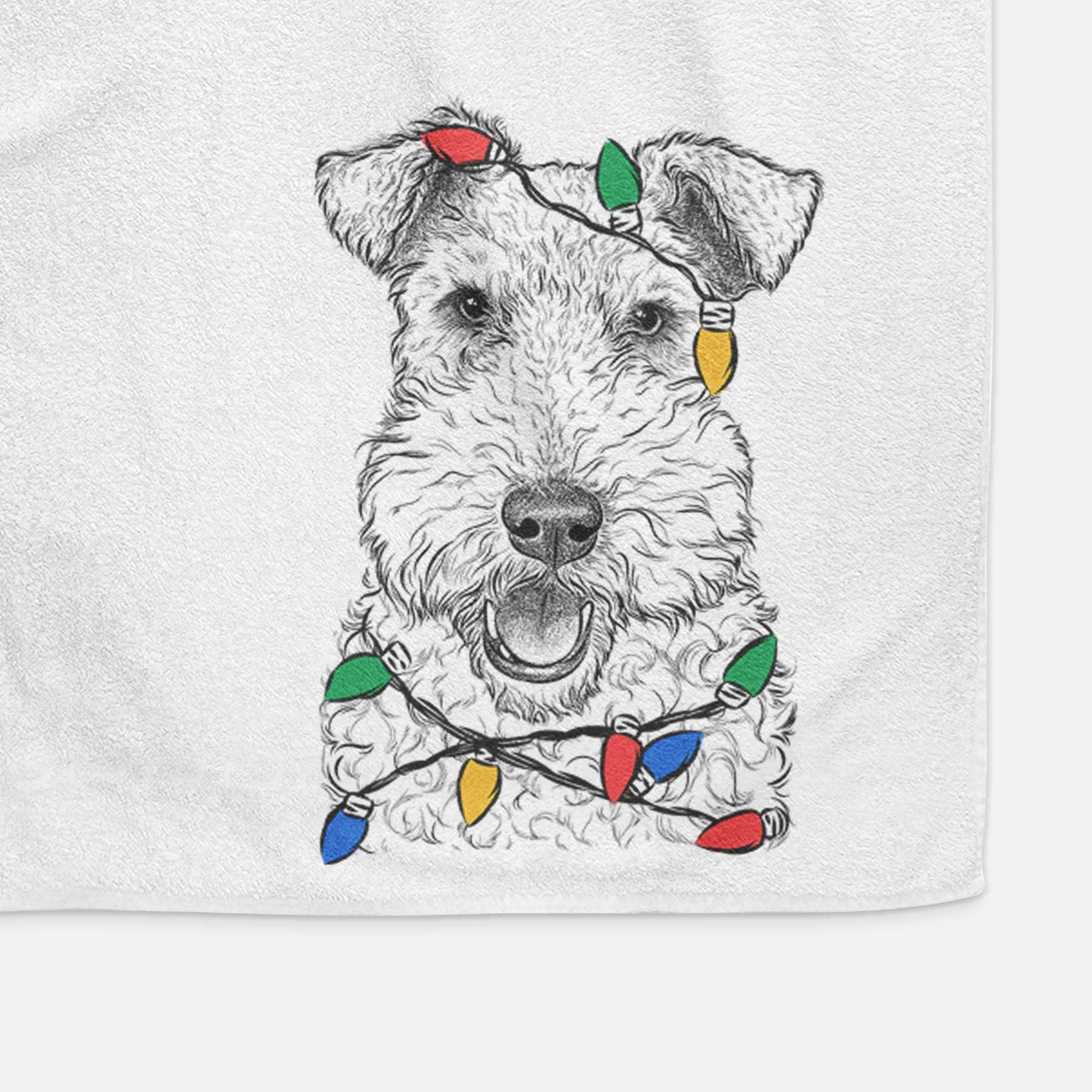 Ted the Wire Fox Terrier Decorative Hand Towel