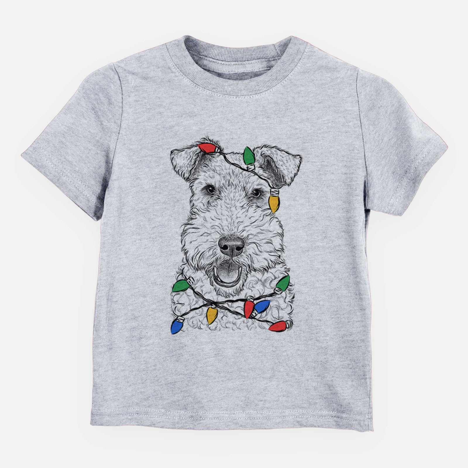 Christmas Lights Ted the Wire Fox Terrier - Kids/Youth/Toddler Shirt