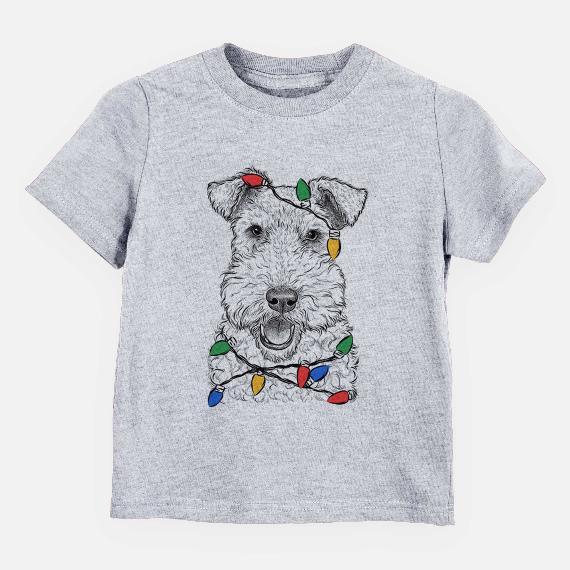 Christmas Lights Ted the Wire Fox Terrier - Kids/Youth/Toddler Shirt