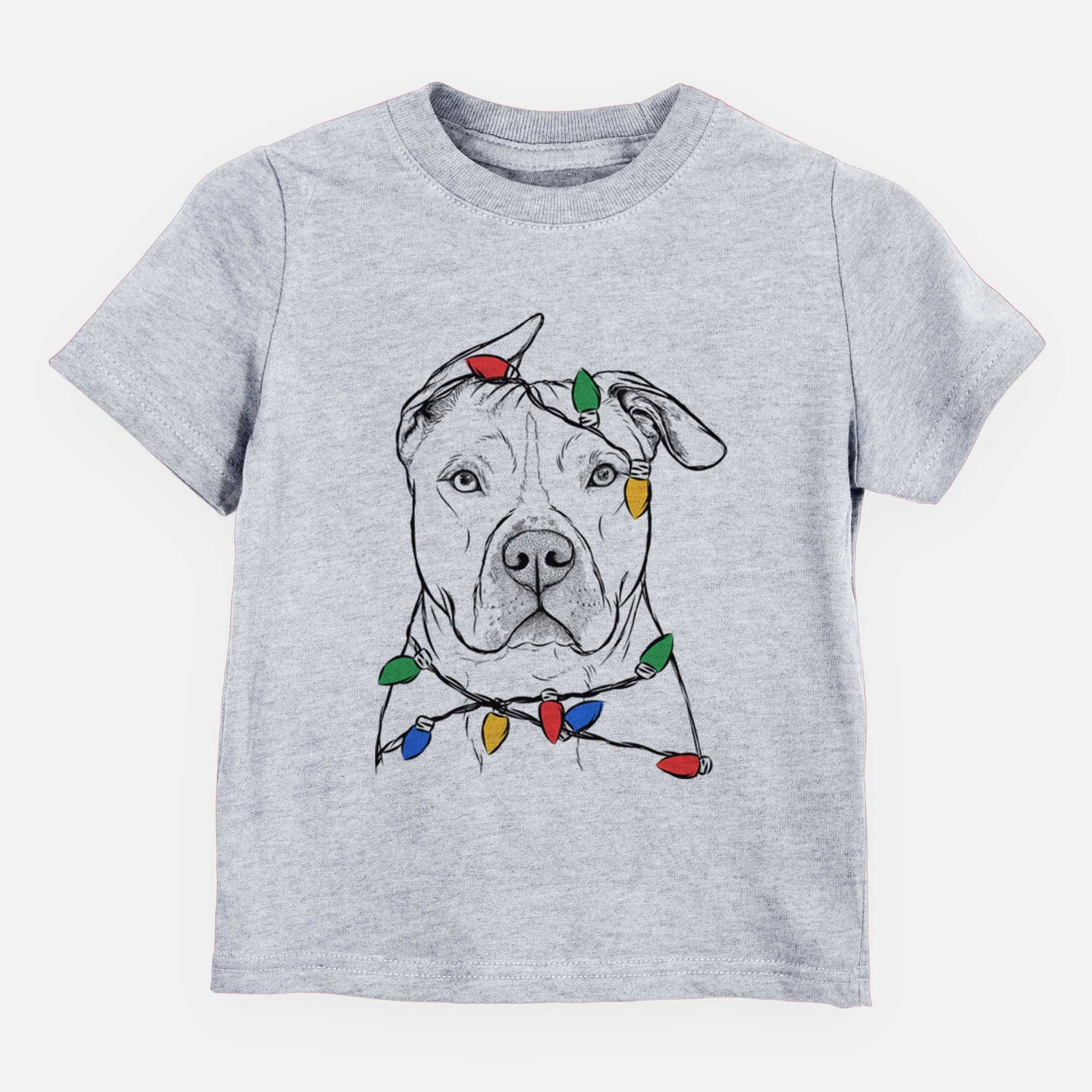 Christmas Lights Teddy Jam the Pitbull - Kids/Youth/Toddler Shirt