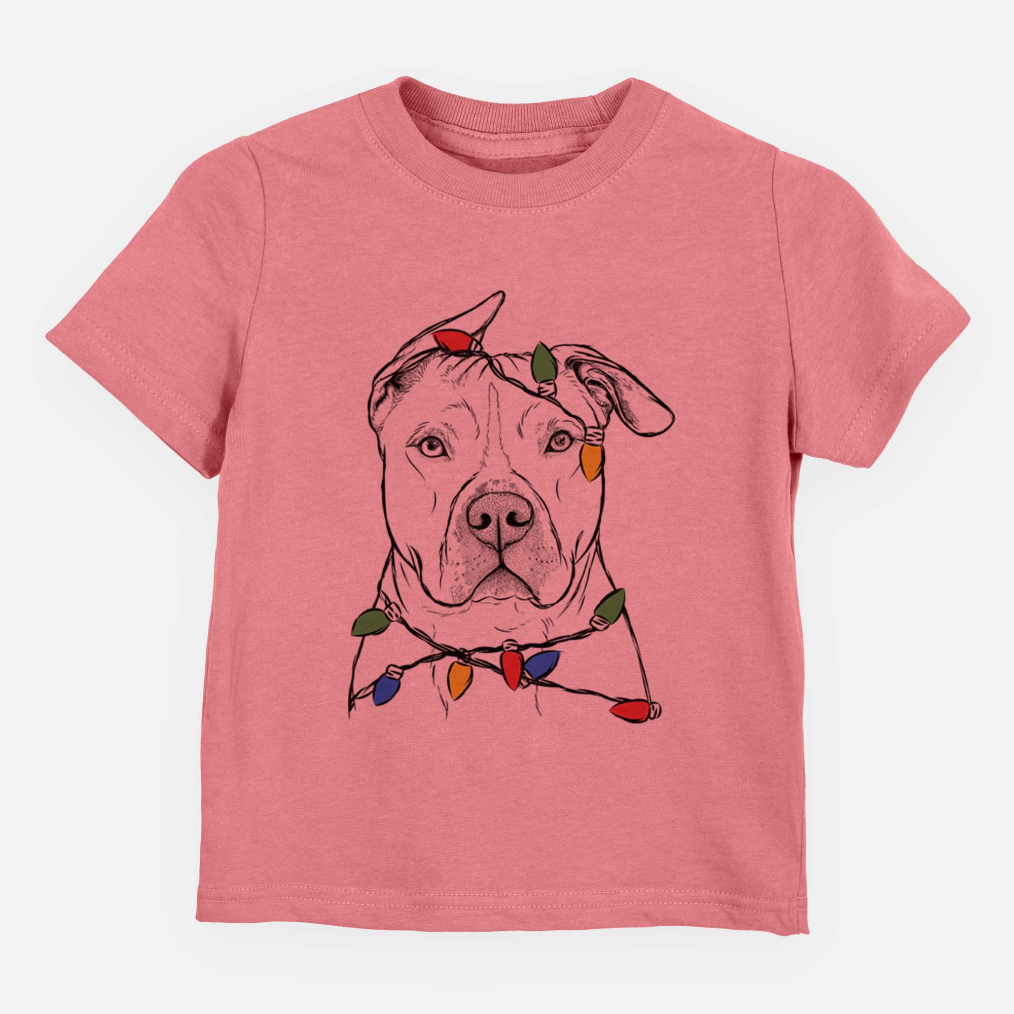 Christmas Lights Teddy Jam the Pitbull - Kids/Youth/Toddler Shirt