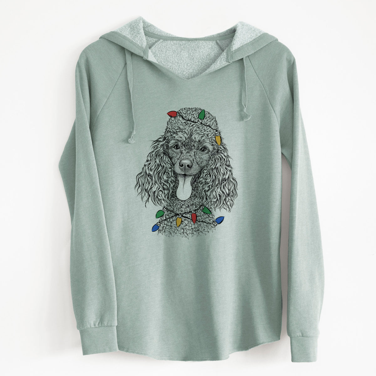 Christmas Lights Teddy the Mini Poodle - Cali Wave Hooded Sweatshirt