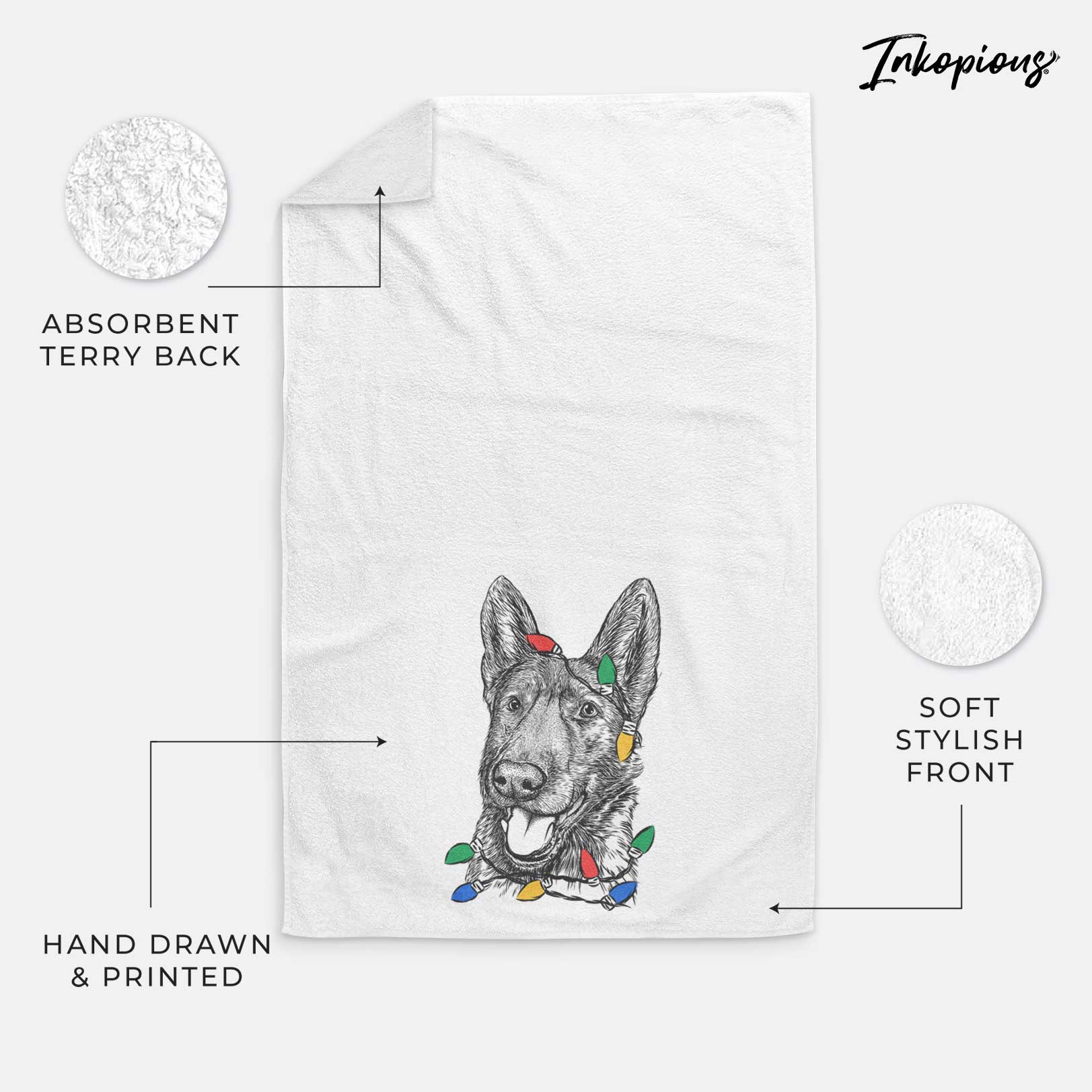 Tena the German Shepherd Decorative Hand Towel