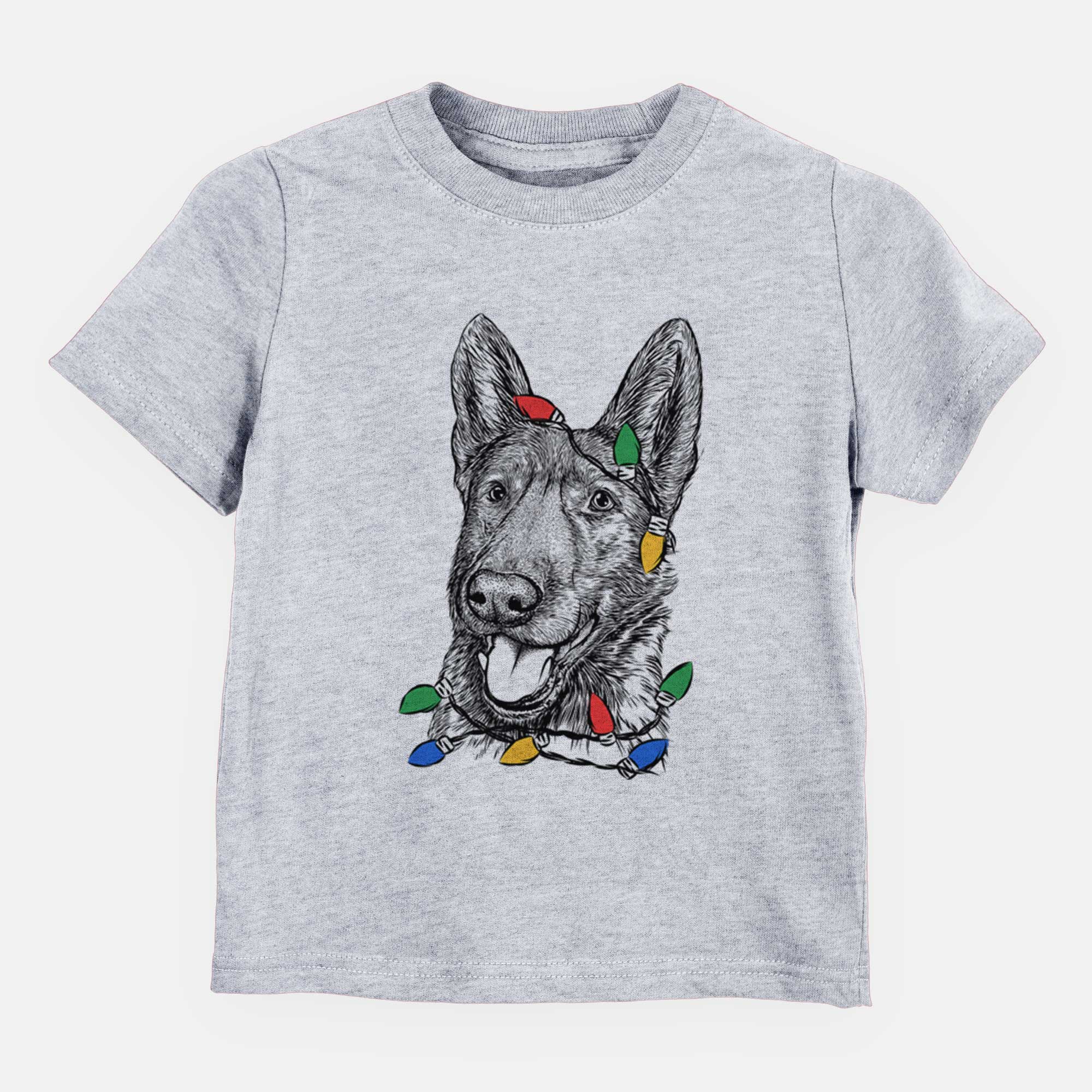 Christmas Lights Tena the German Shepherd - Kids/Youth/Toddler Shirt