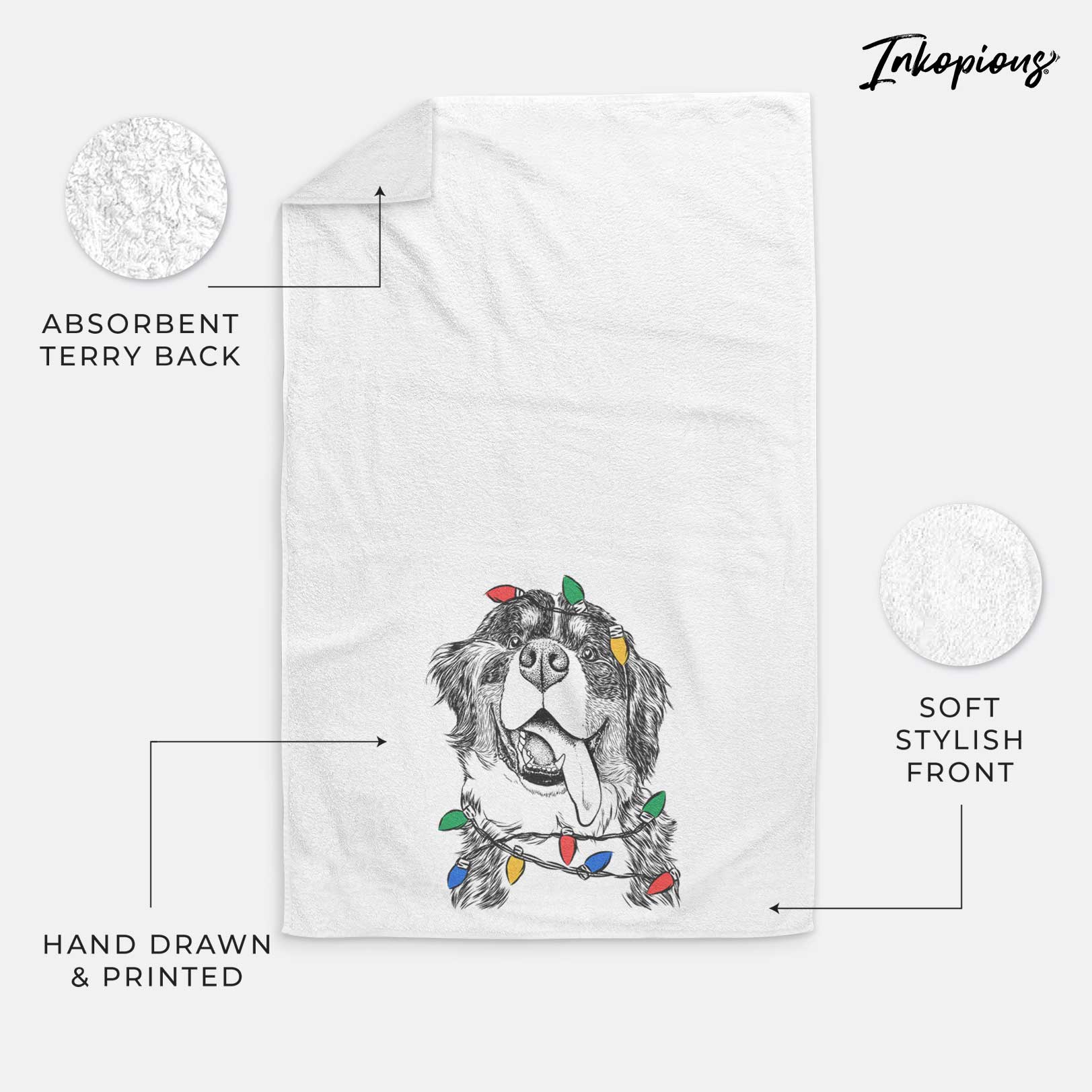 Theo the Bernese Mountain Dog Decorative Hand Towel