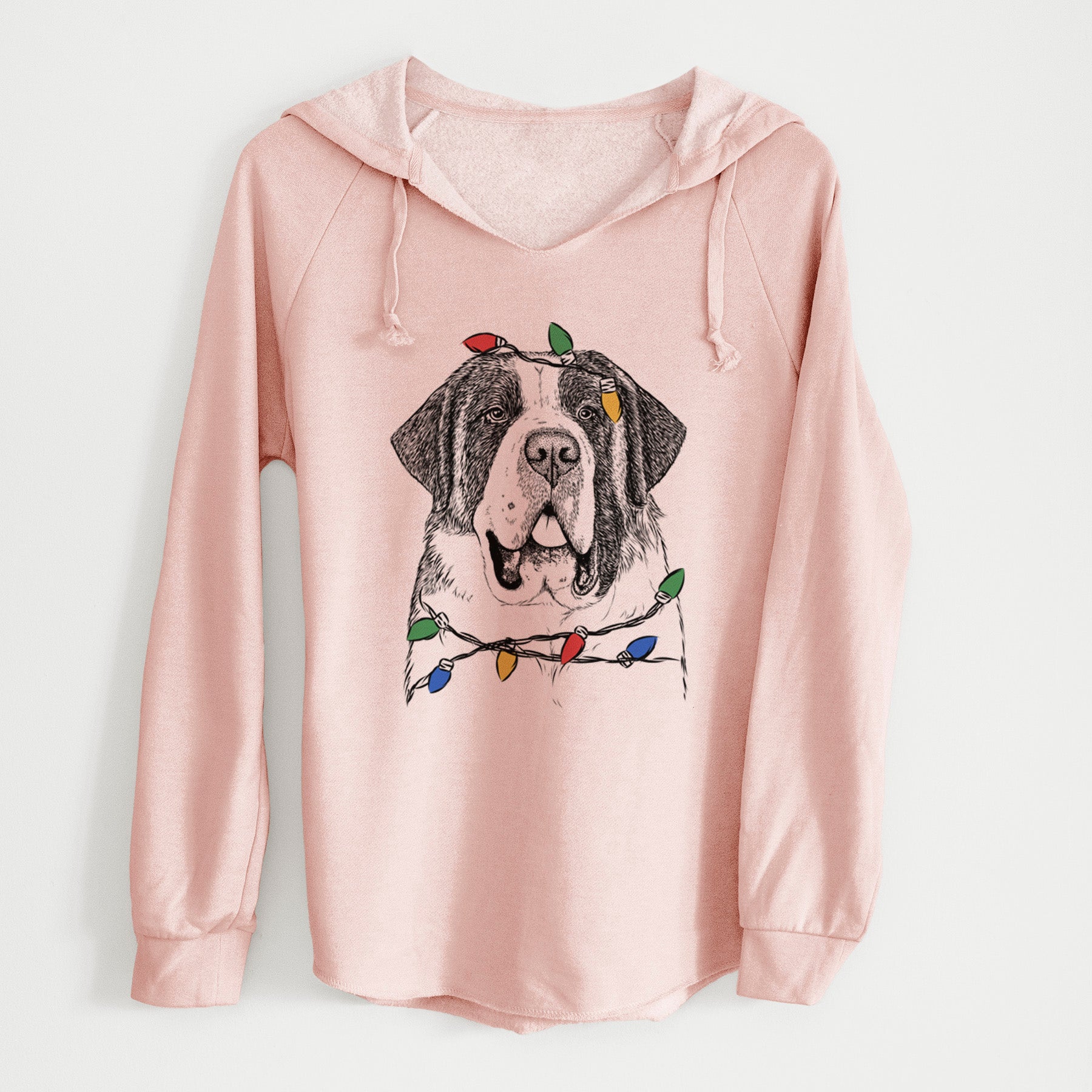 Christmas Lights Thor the Saint Bernard - Cali Wave Hooded Sweatshirt